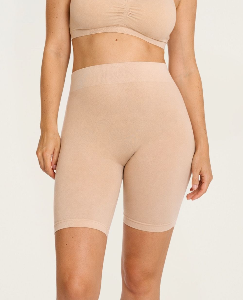 cache-c-ur-cycliste-de-grossesse-sans-couture-essentiel-beige image 3