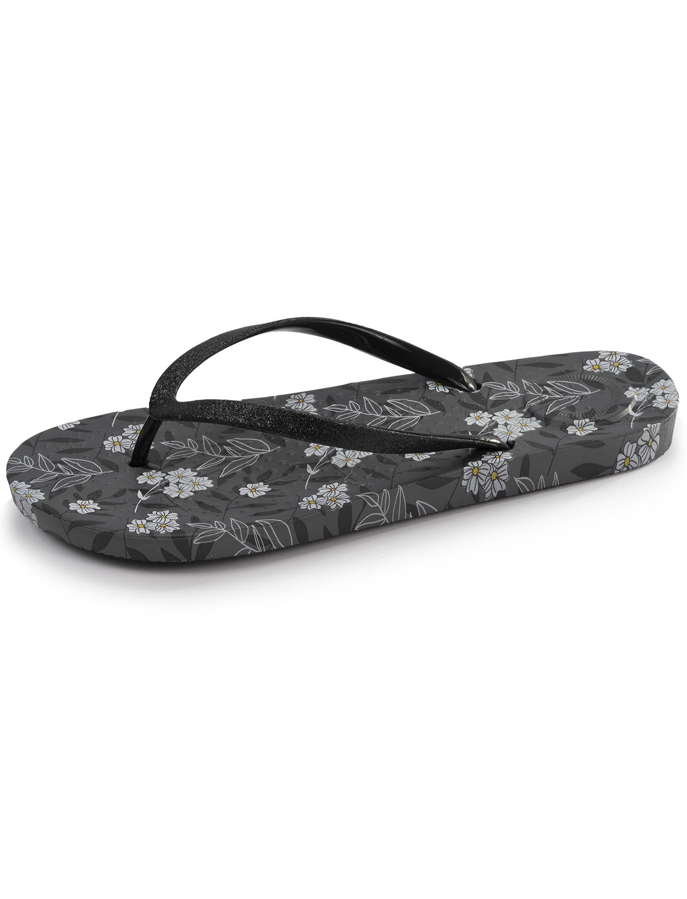 isotoner-tongs-femme-imprim-fleurs-noir-everywear image 6