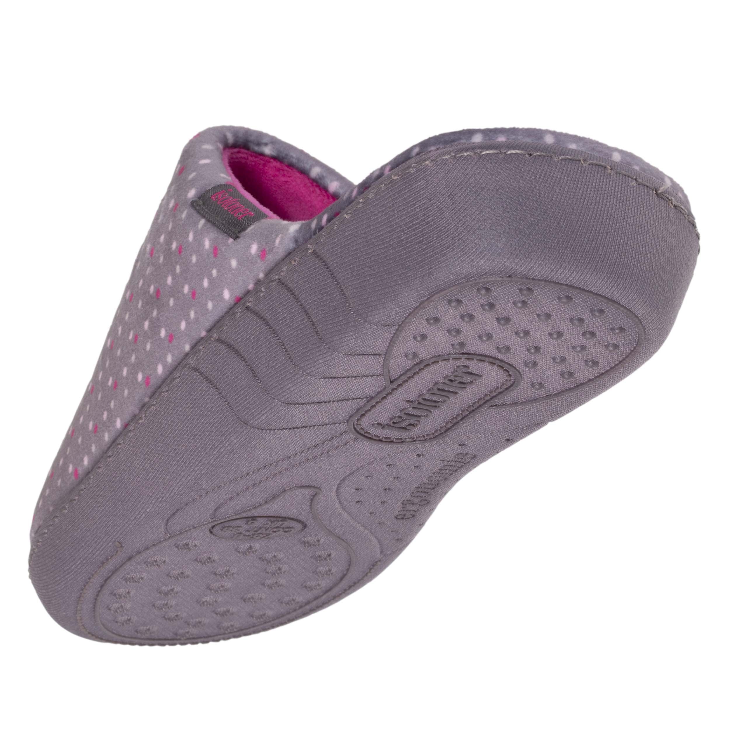 isotoner-chaussons-mules-femme-pois-violet image 5