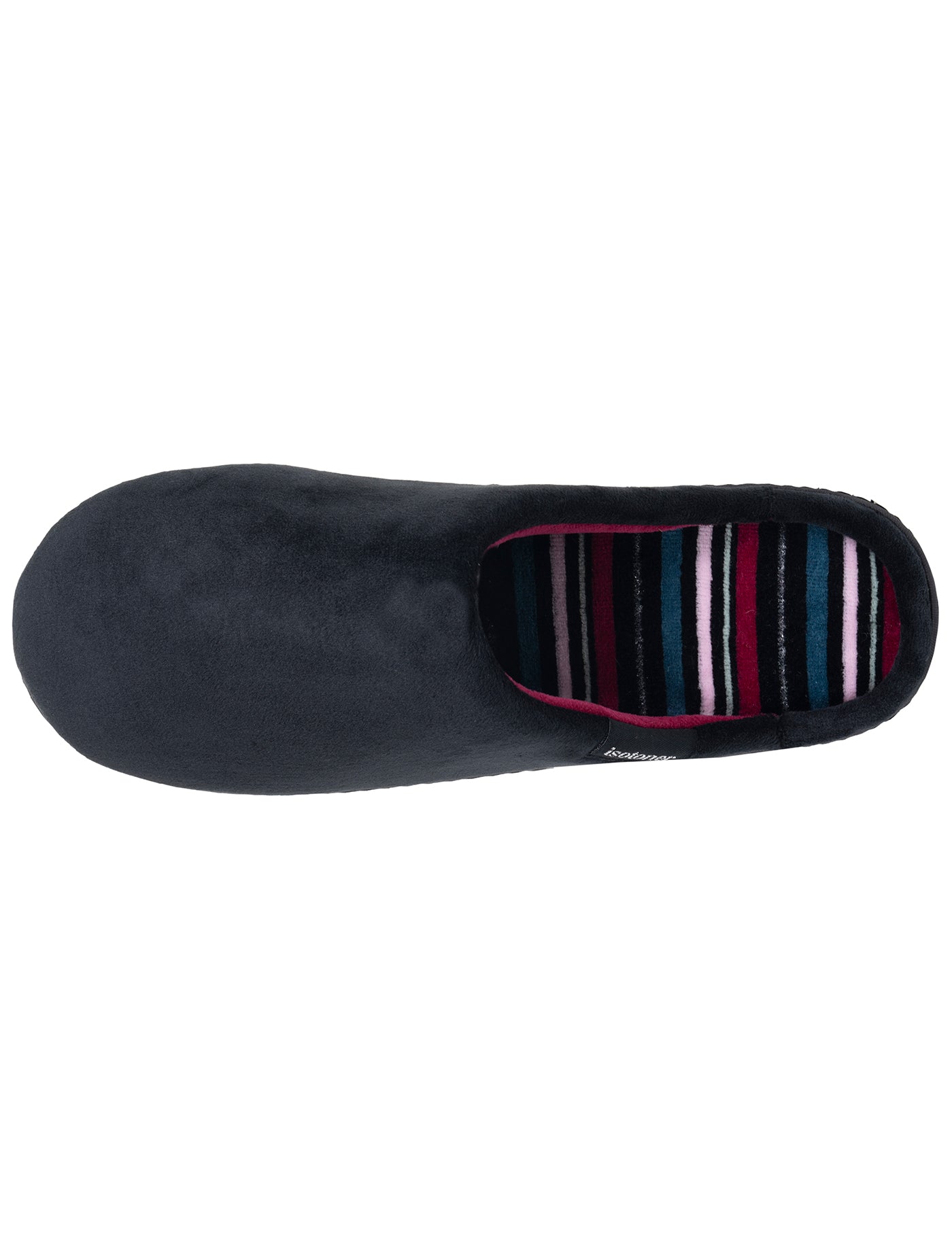 isotoner-chaussons-mules-femme-noir-rayures-canard image 7