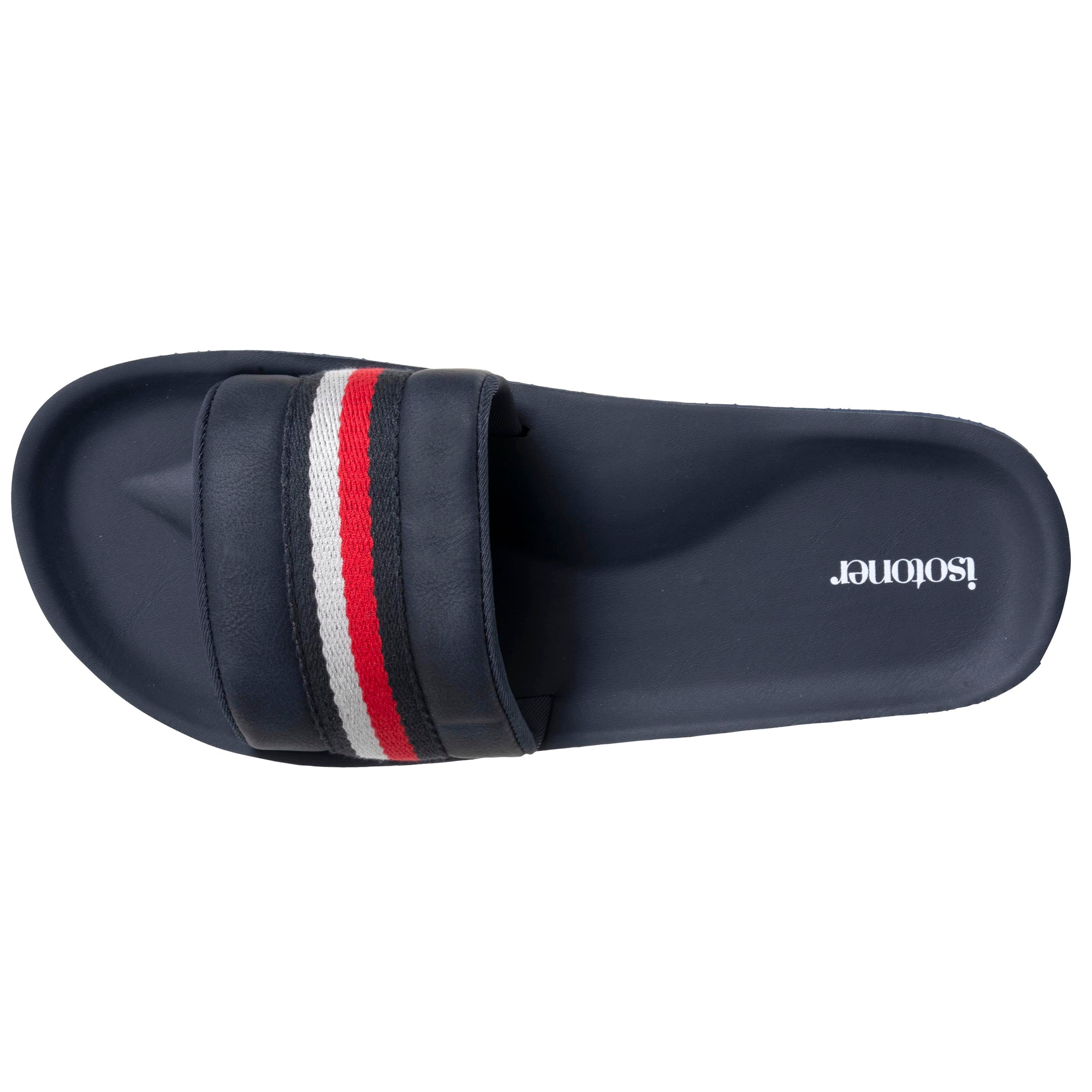 isotoner-mules-claquettes-homme-moul-es-bleu-rouge image 2