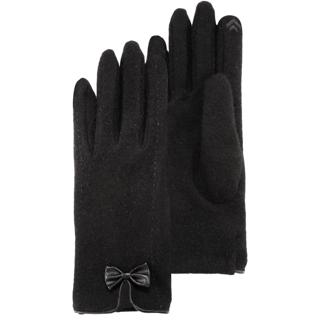 isotoner-gants-femme-tactiles-n-ud-noir-smartouch image 1