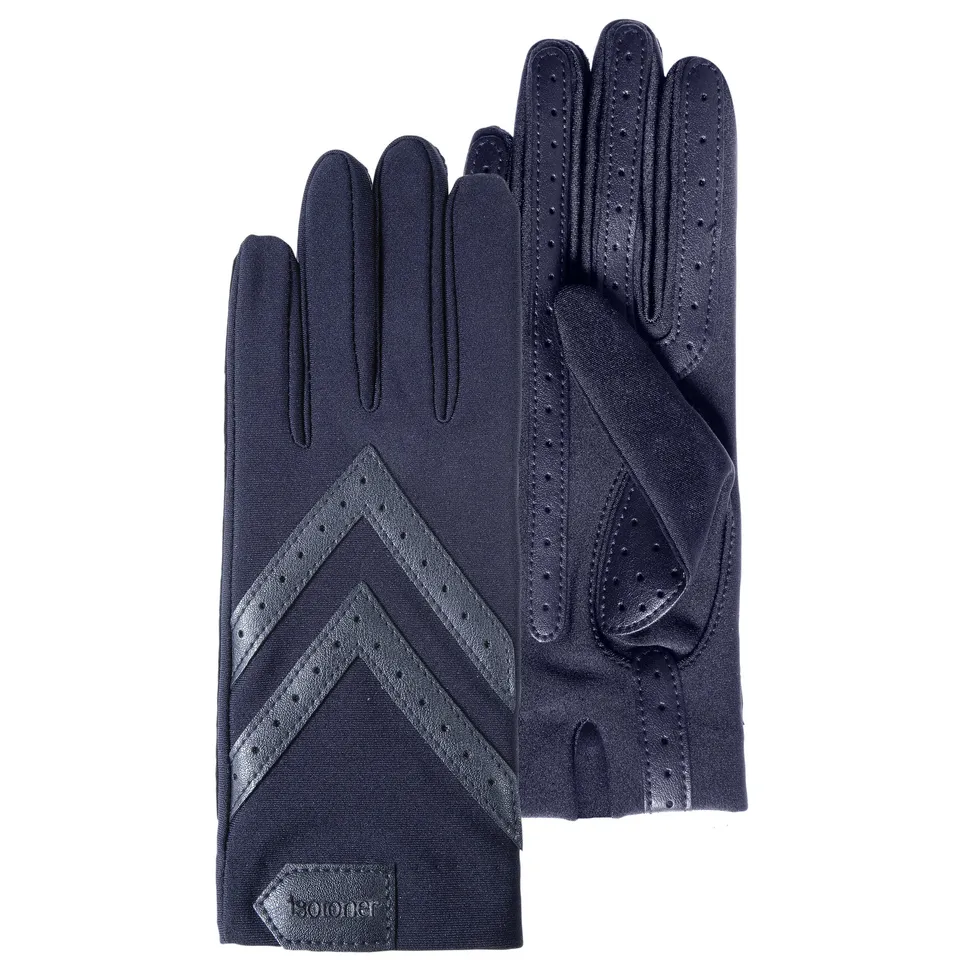 isotoner-gants-femme-tissu-extensible-recycl-bleu image 1