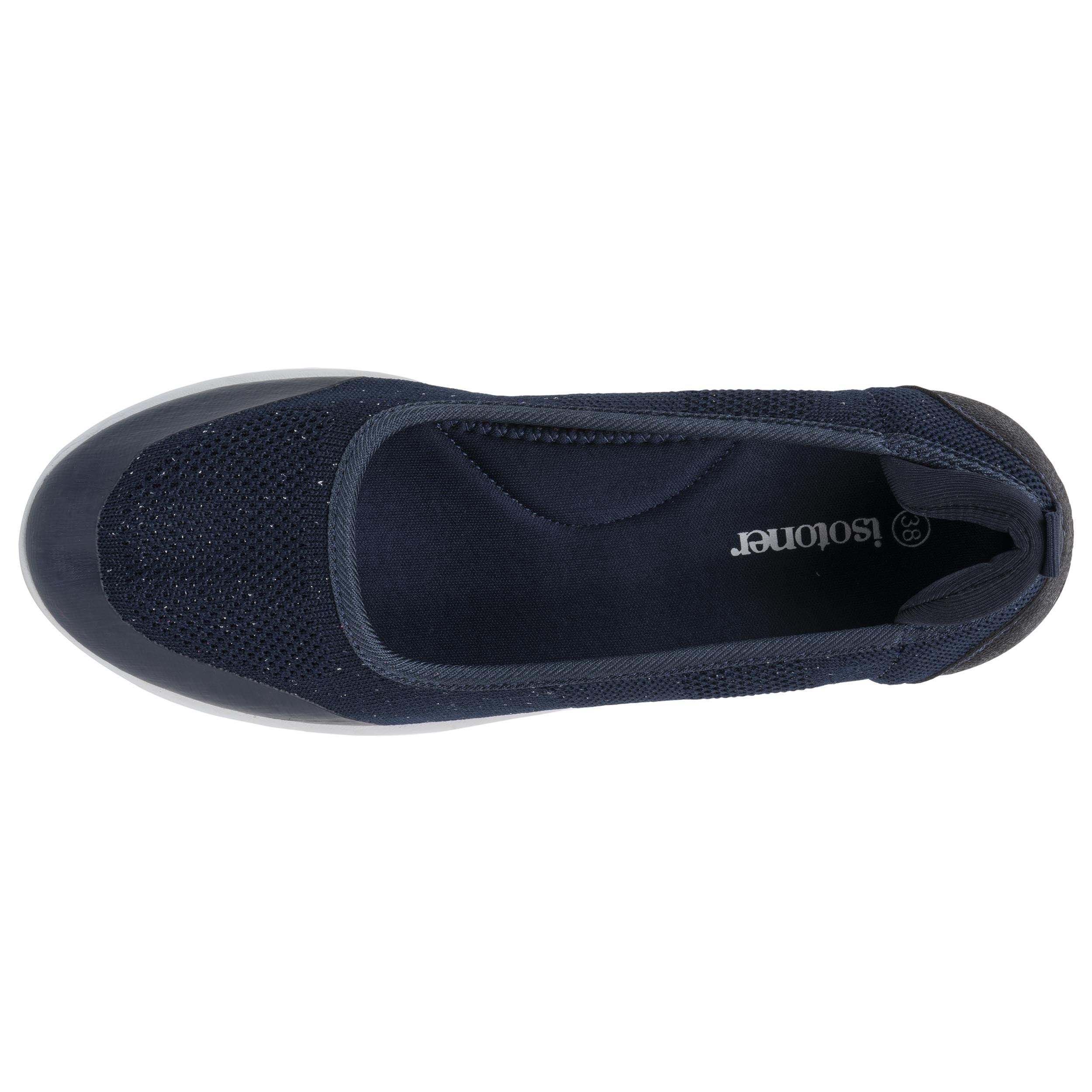 isotoner-ballerines-femme-slip-on-marine-lurex image 3
