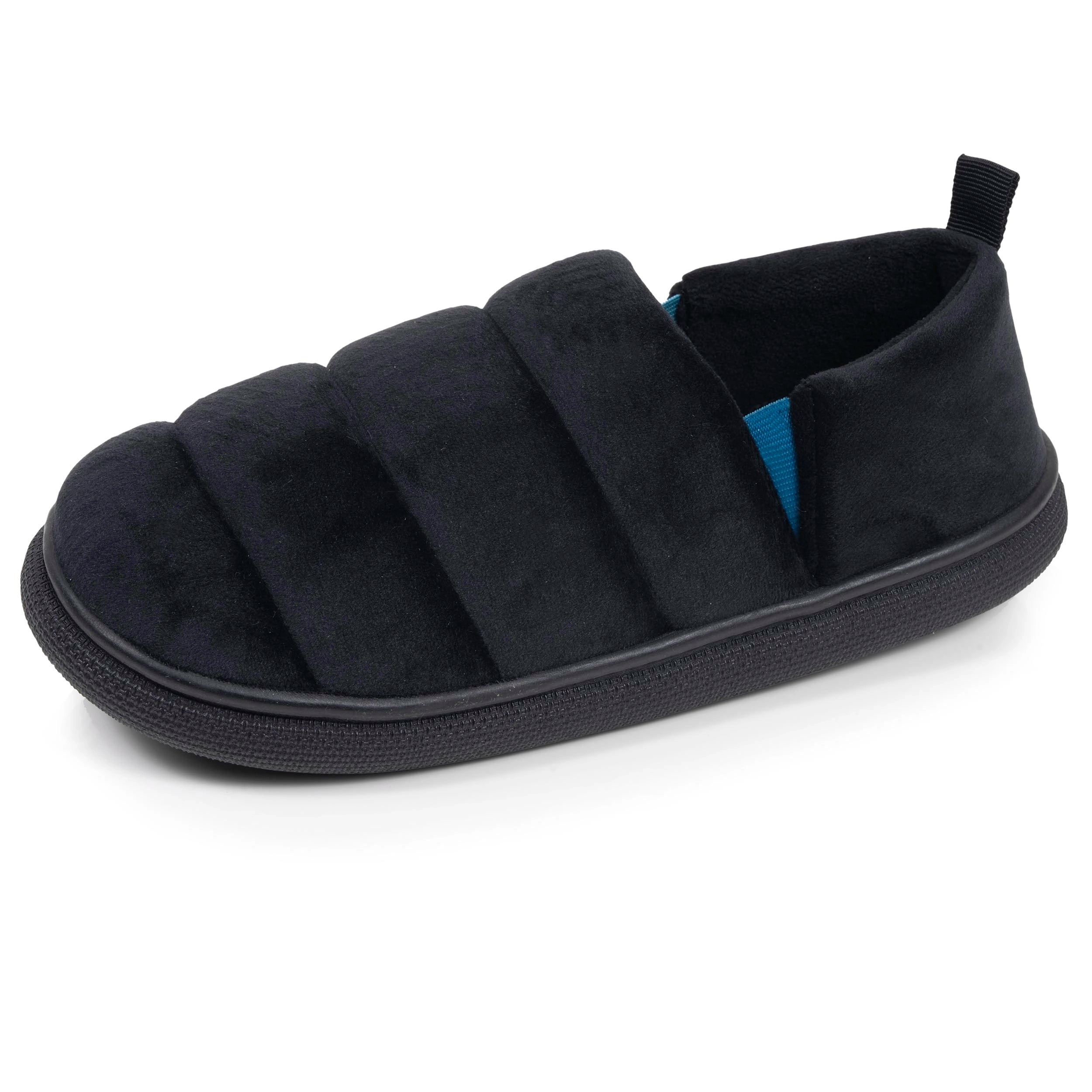 isotoner-chaussons-slippers-homme-bloup-noir-bleu image 1