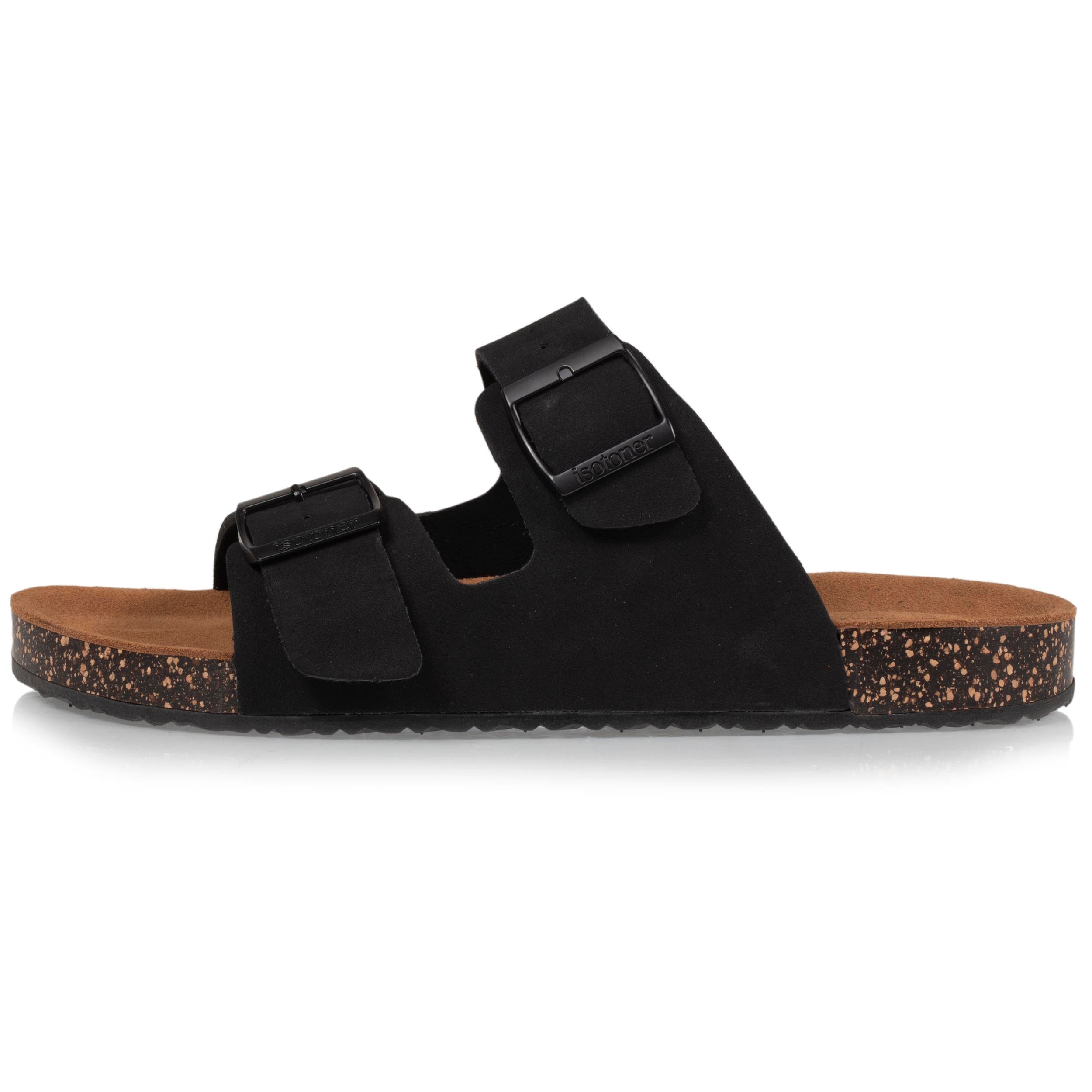 isotoner-mules-sandales-femme-double-bride-noir image 4