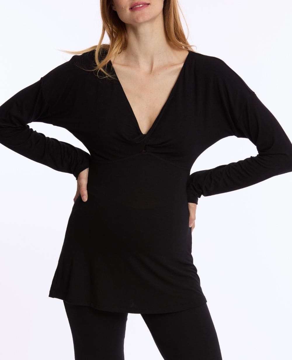 cache-c-ur-t-shirt-grossesse-et-allaitement-louna-manches-longues-noir image 5