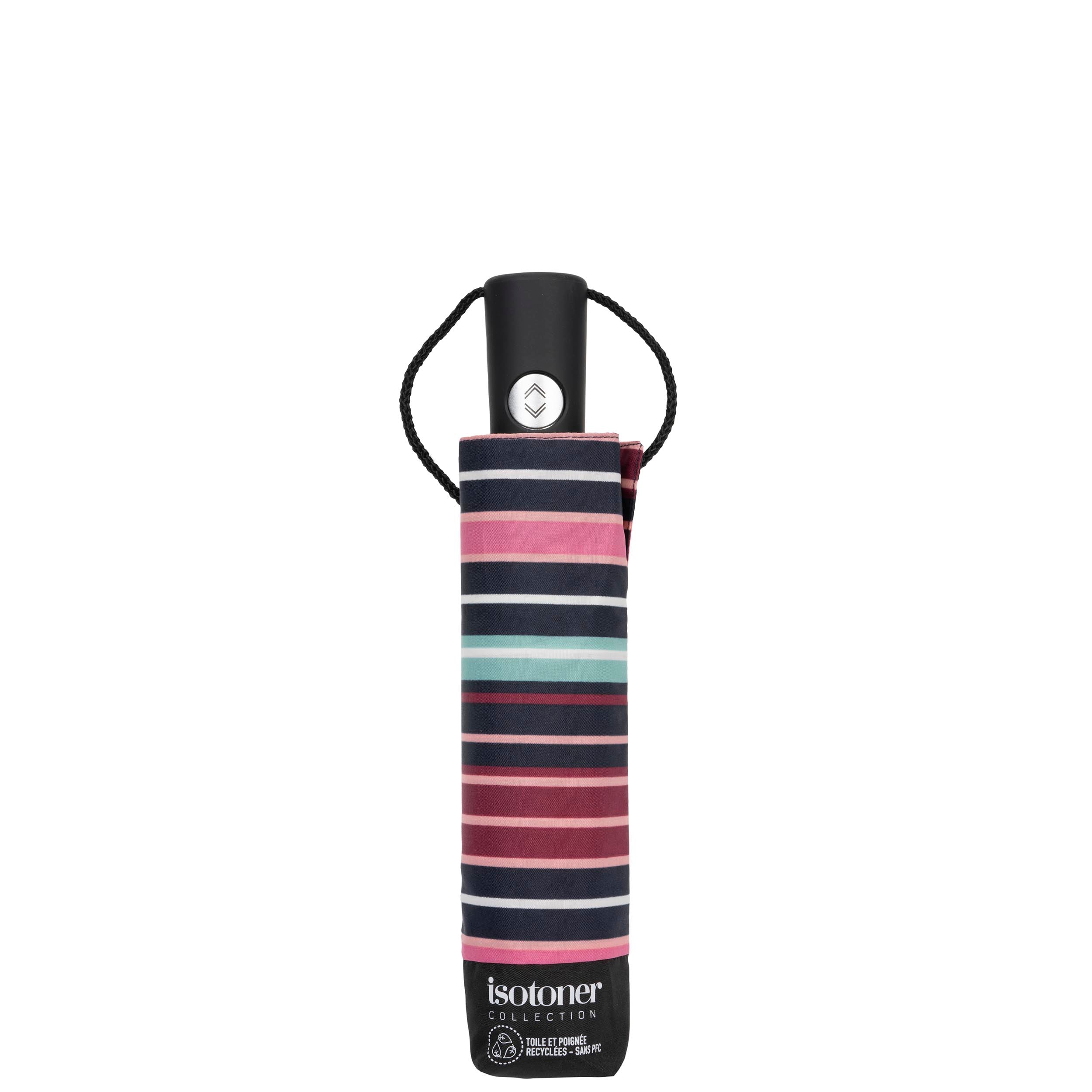 isotoner-parapluie-auto-rayures-blush-ultra-d-perlant image 4