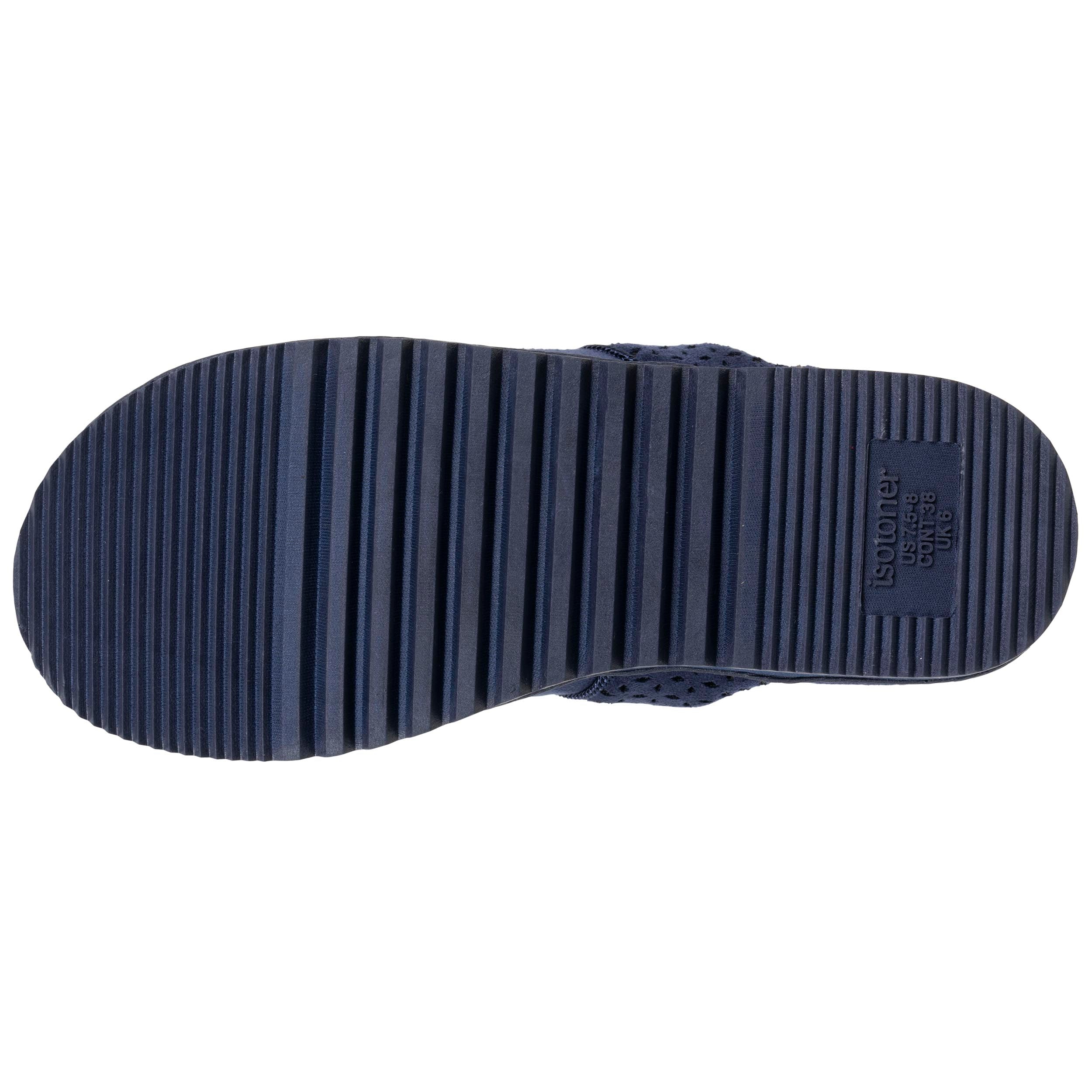 isotoner-chaussons-mules-crant-es-femme-marine-confort-int-rieur image 4
