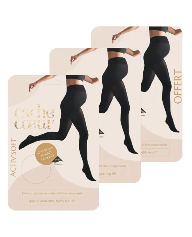 cache-c-ur-lot-de-3-paires-de-collants-fins-activ-soft-70-deniers-noir image 1