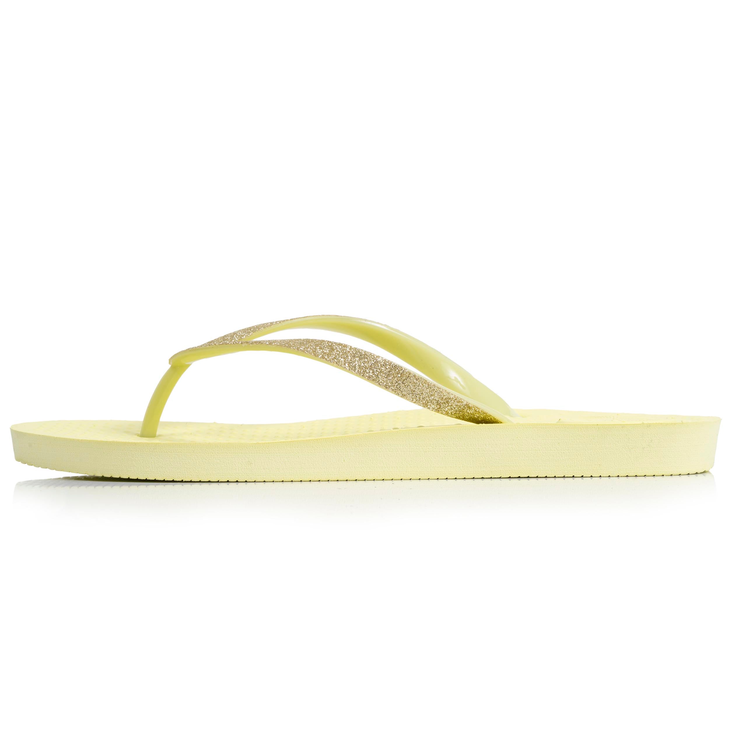 isotoner-tongs-femme-tige-paillettes-jaune image 3