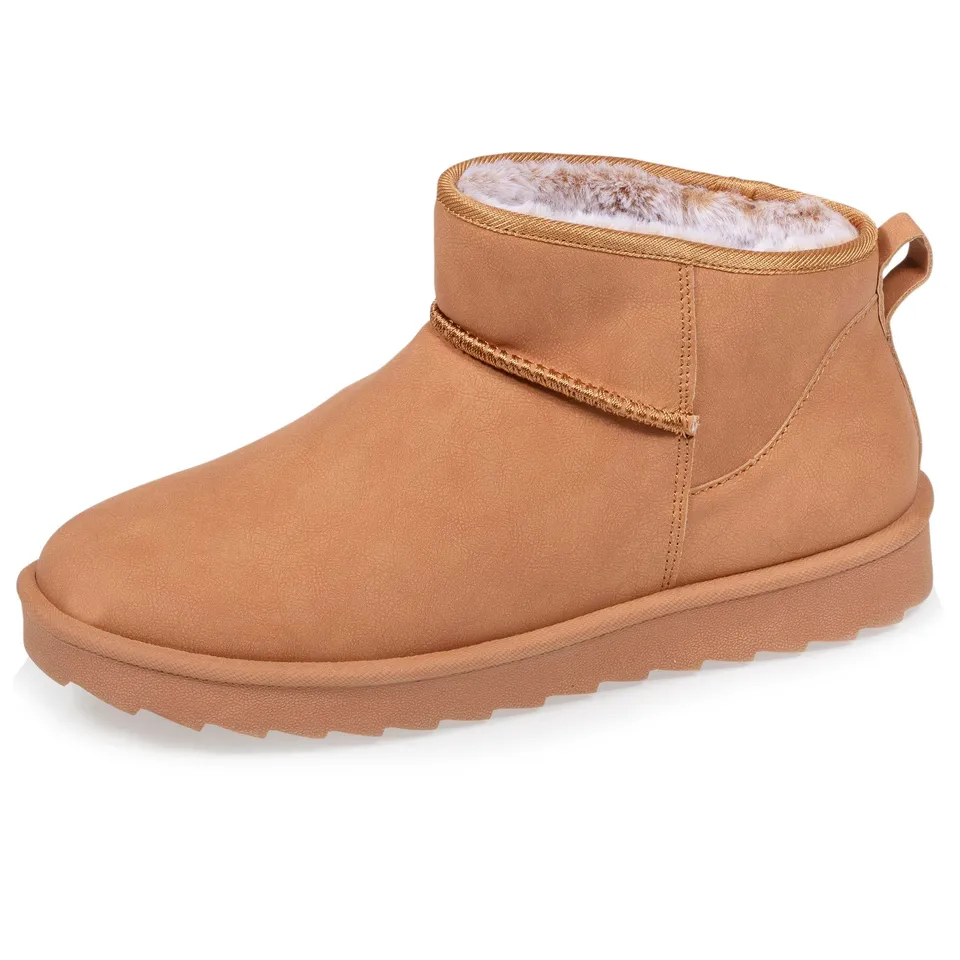 isotoner-bottines-femme-fourrure-camel-m-moire-de-forme image 1