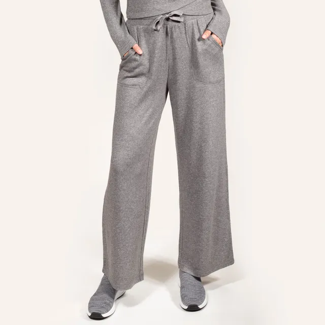 isotoner-pantalon-large-femme-gris-chin-ultra-doux image 1