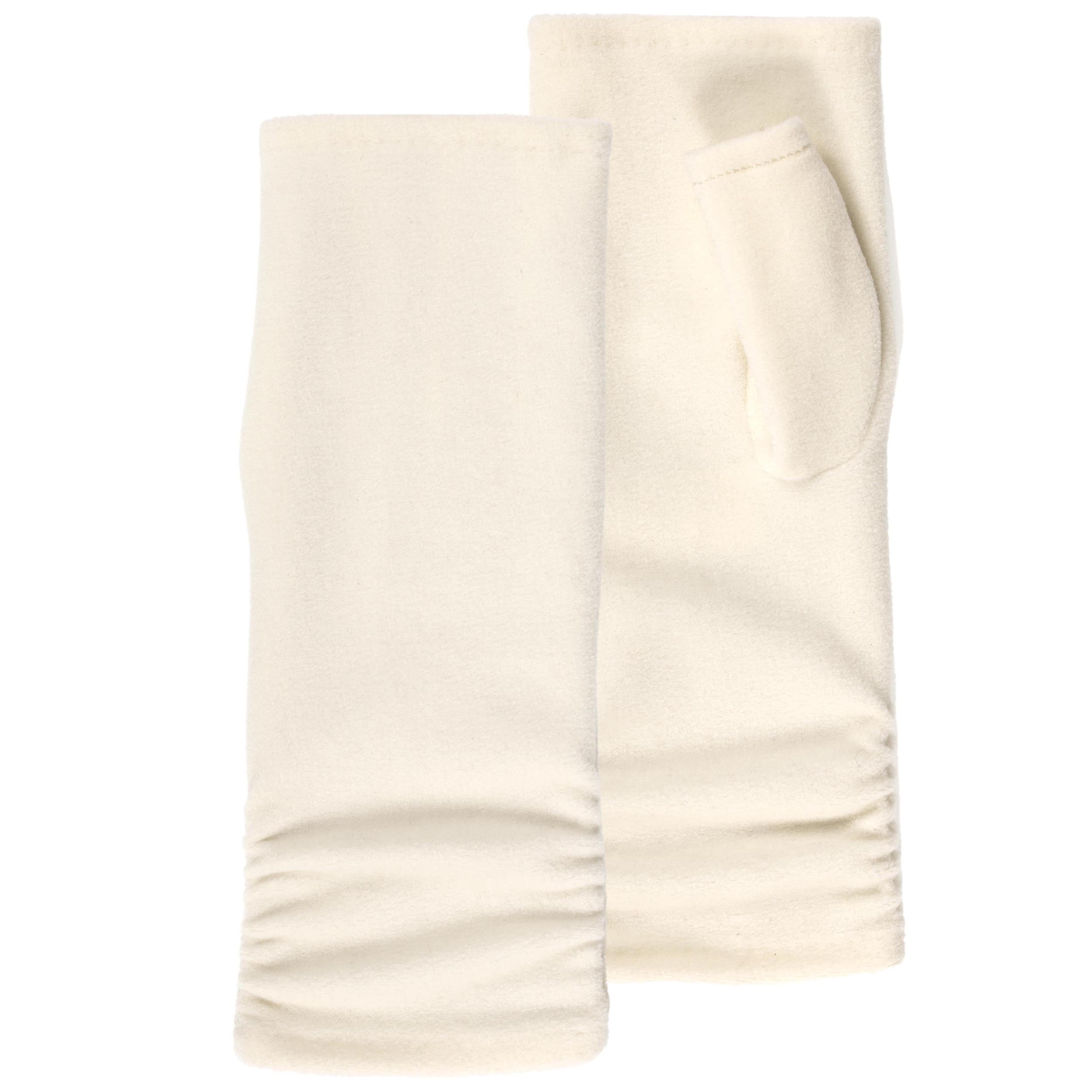isotoner-mitaines-femme-polaire-recycl-e-blanc-longues image 2