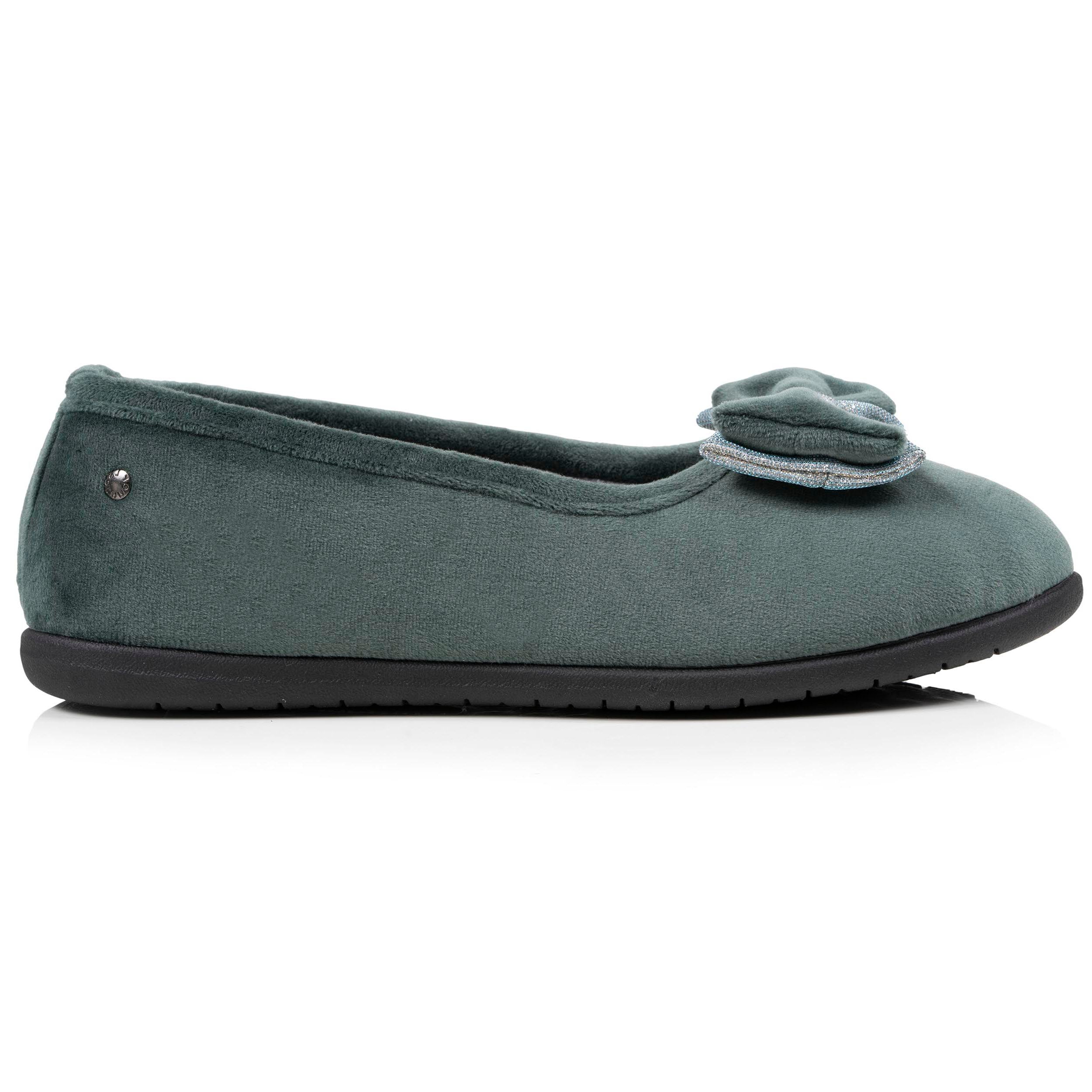 isotoner-chaussons-ballerines-femme-sauge-n-ud-iris image 8