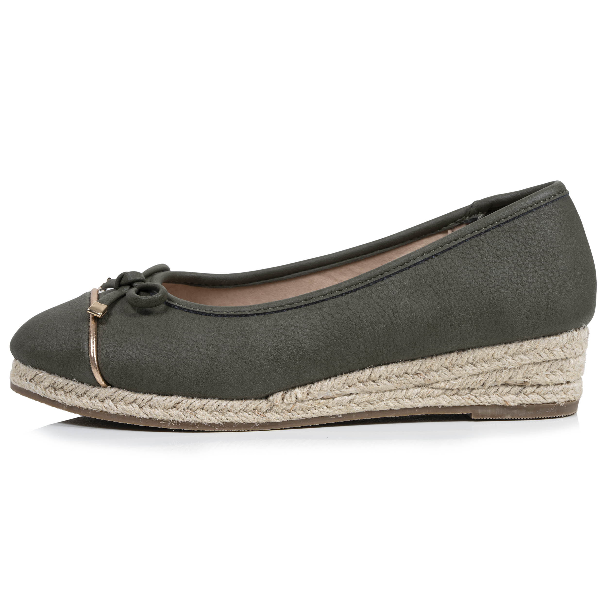 isotoner-ballerines-femme-corde-talon-compens-kaki image 4