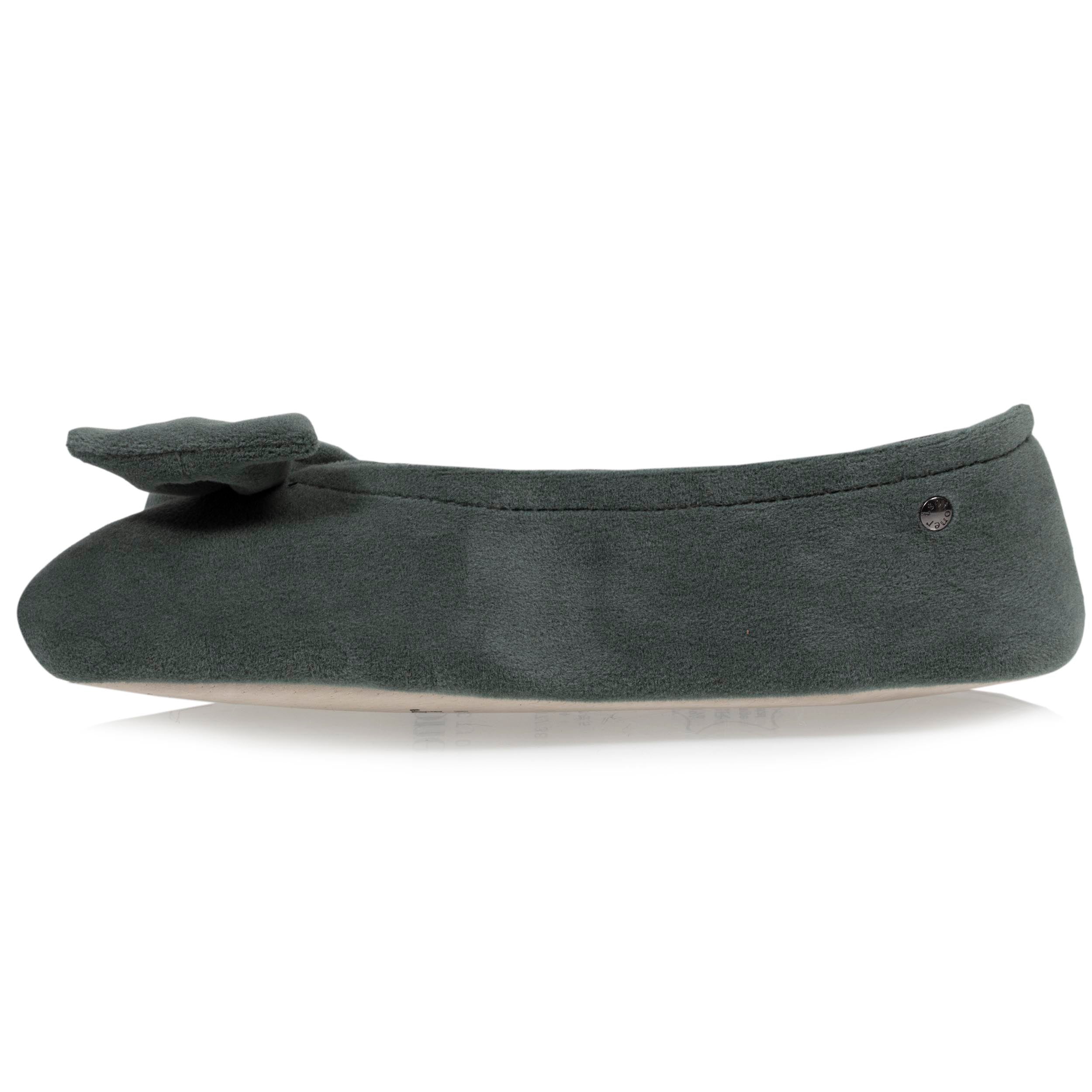 isotoner-ballerines-femme-sauge-velours-coton-bio image 4