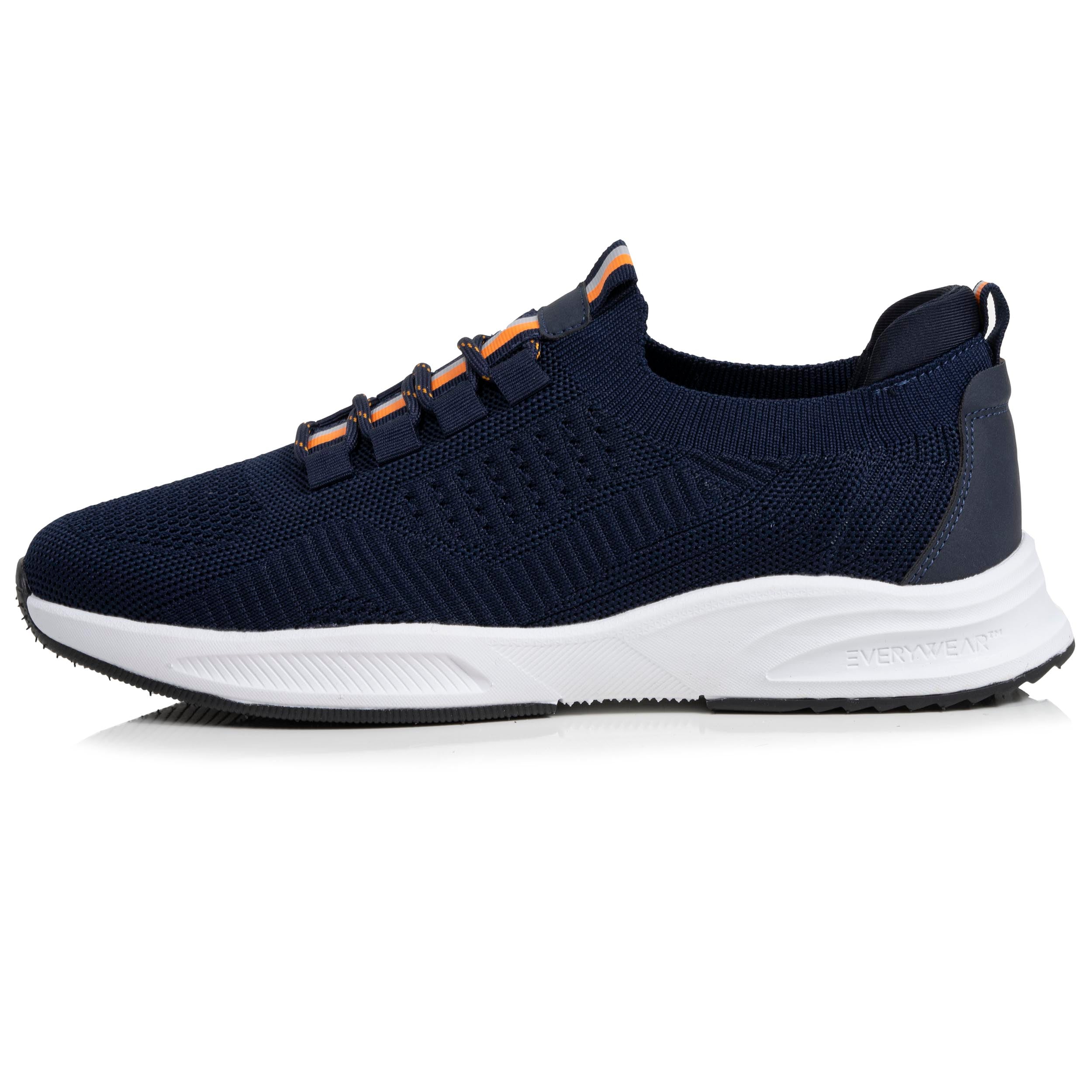 isotoner-basket-confort-homme-slip-on-marine-orange image 3