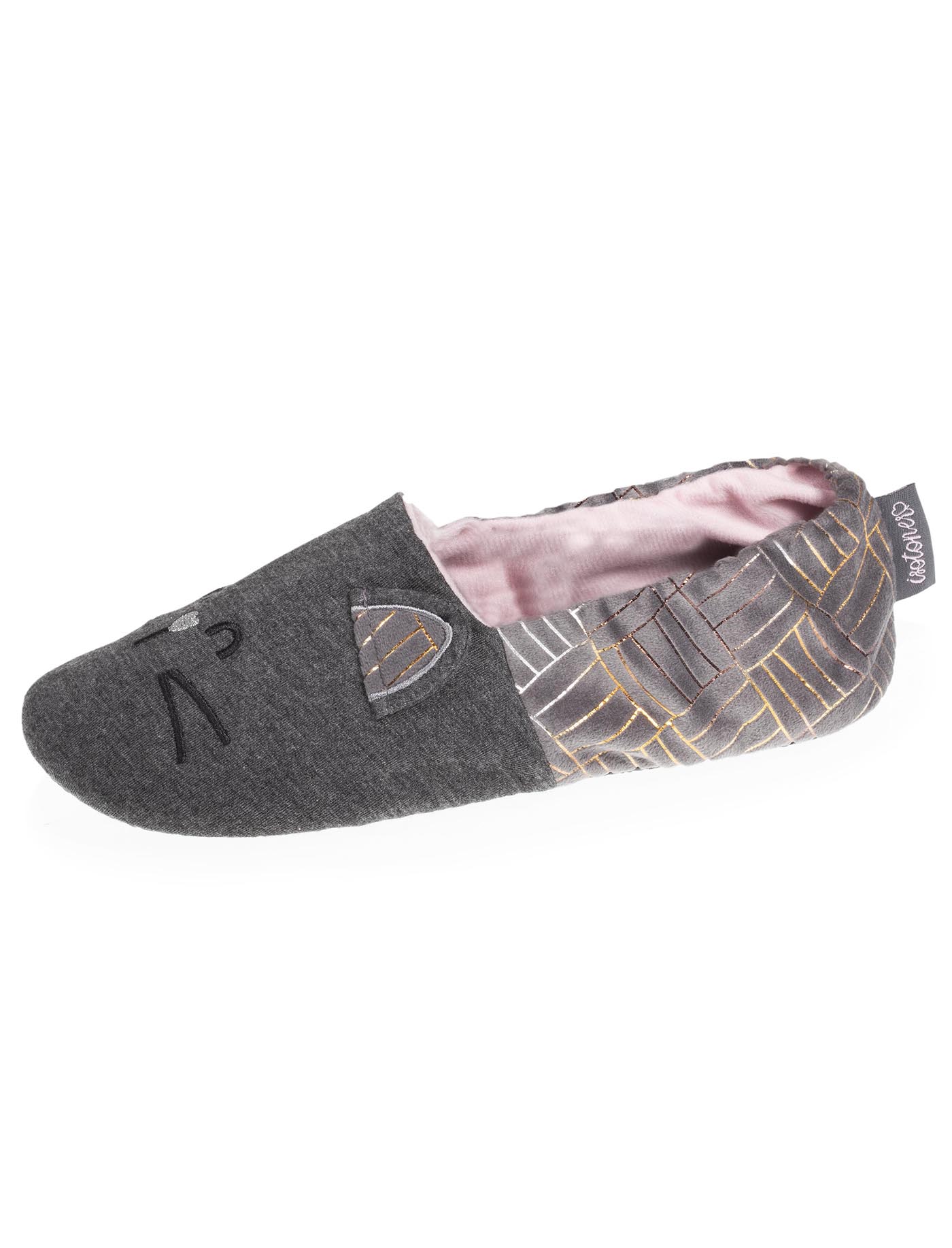 isotoner-chaussons-slippers-femme-3d-chat-gris-chin-fonc image 6