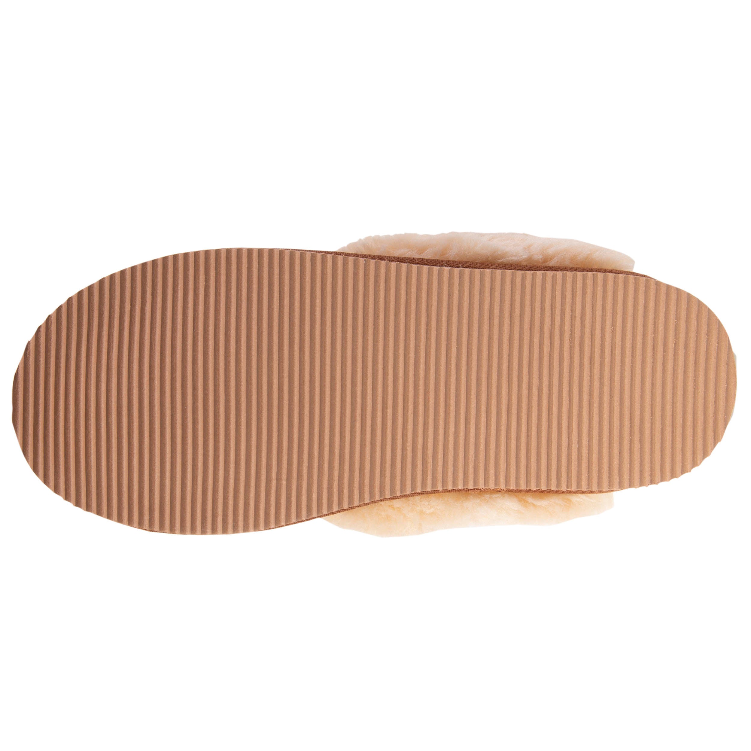 isotoner-chaussons-mules-fourr-es-femme-camel-premium-cuir image 5