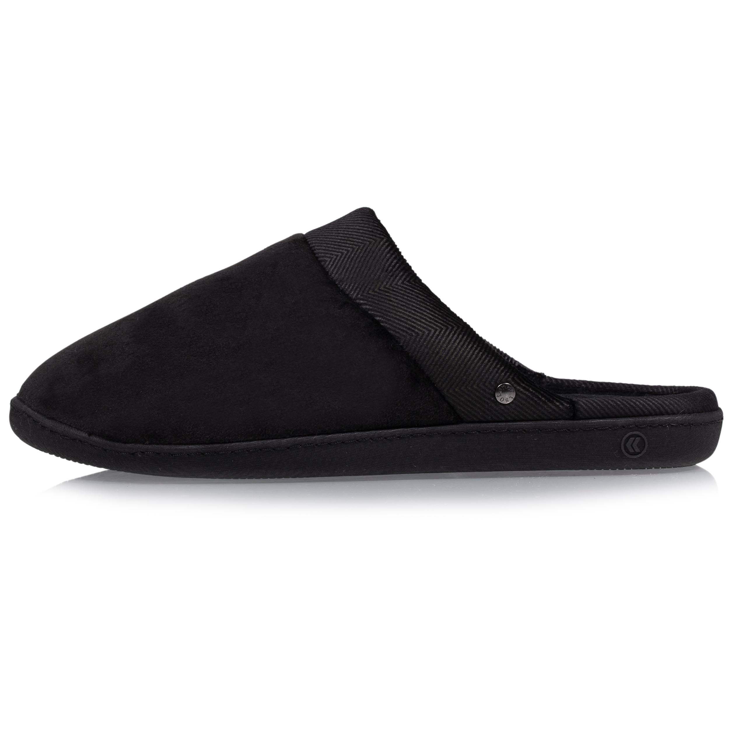 isotoner-chaussons-mules-ergo-homme-noir-micro-velours image 4