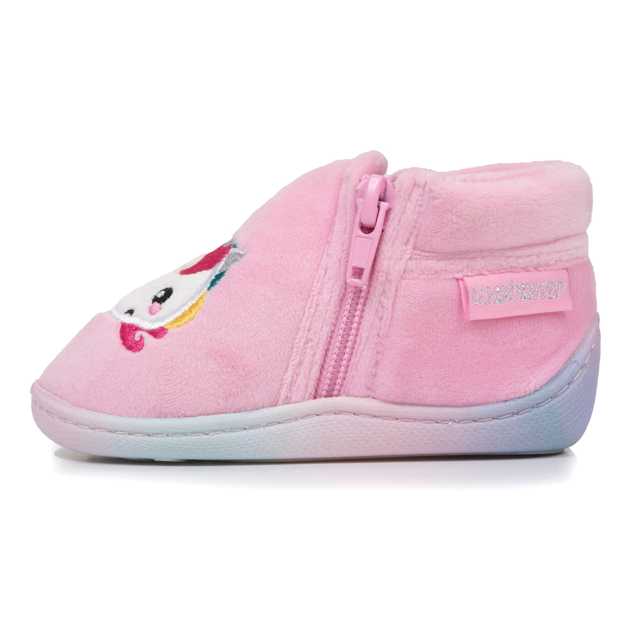 isotoner-chaussons-bottillons-zip-b-b-rose-licorne-antid-rapants image 3