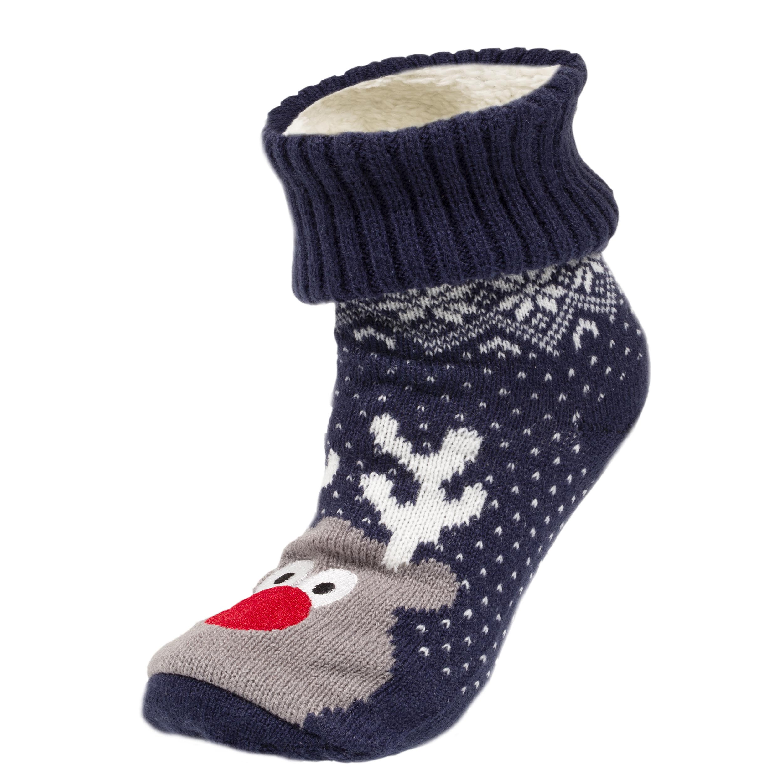 isotoner-chaussettes-fourr-es-enfant-no-l-marine-renne-1-8-ans image 2