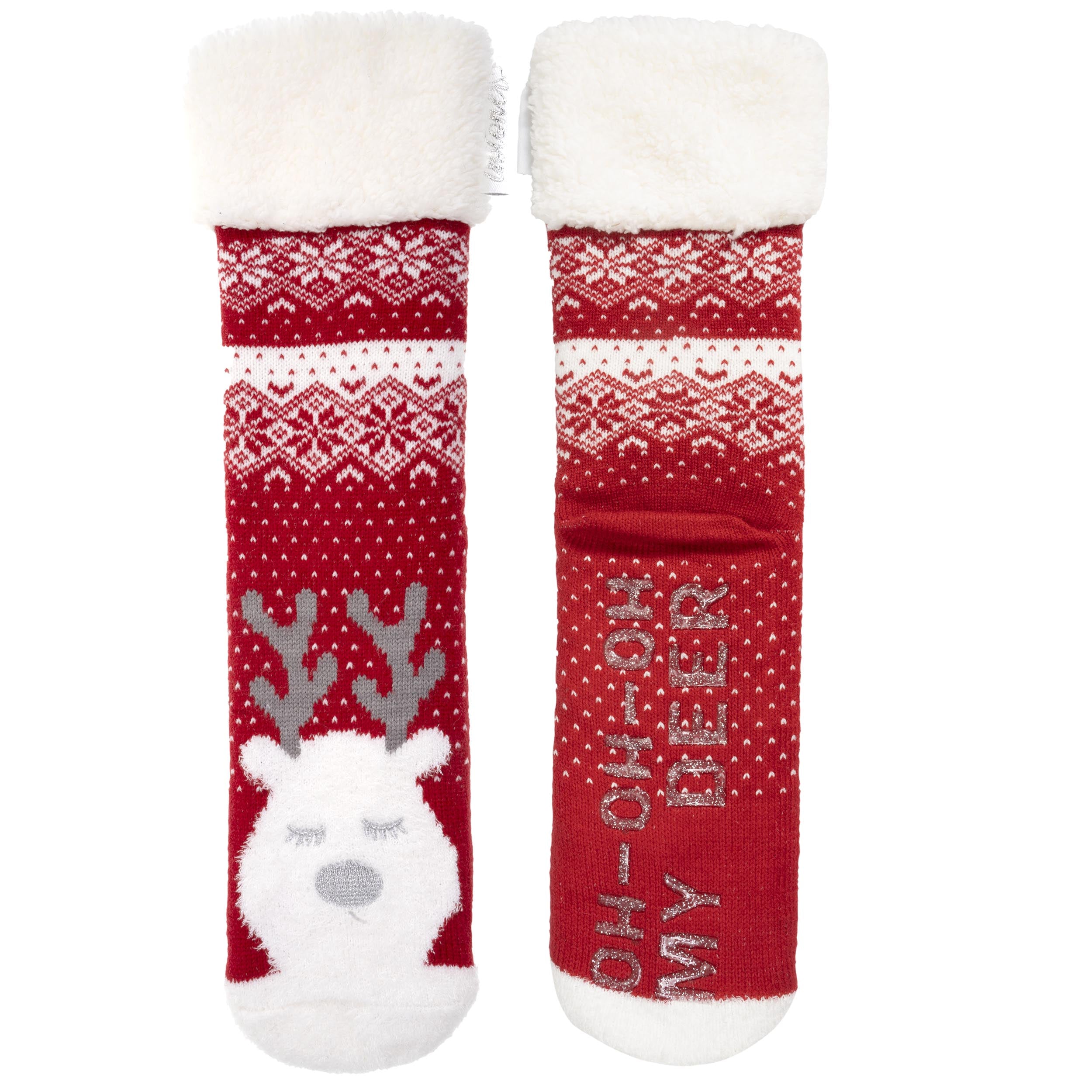 isotoner-chaussettes-fourr-es-femme-no-l-rouge-renne image 2