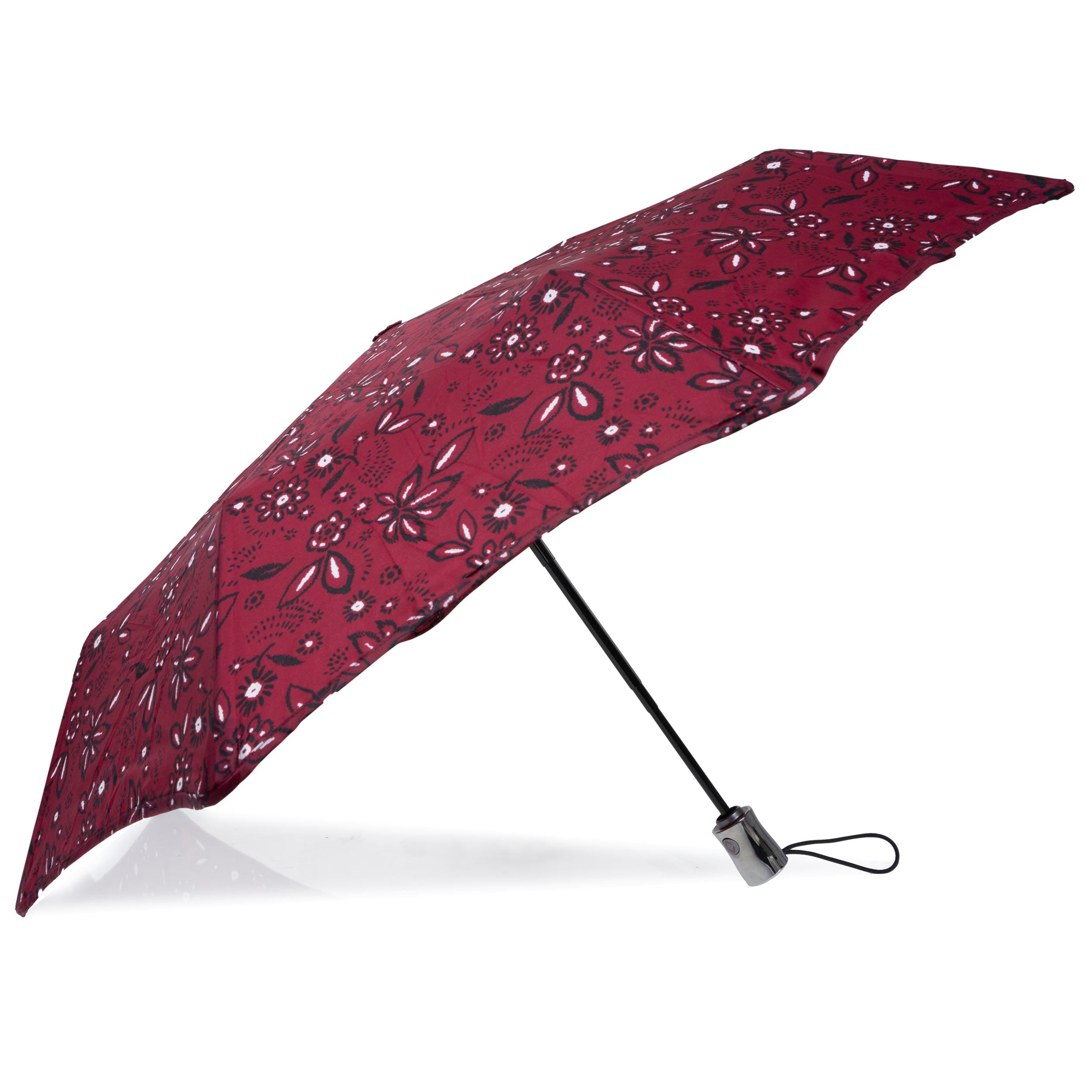 isotoner-parapluie-x-tra-solide-28-cm-bandana-bordeaux-automatique image 2