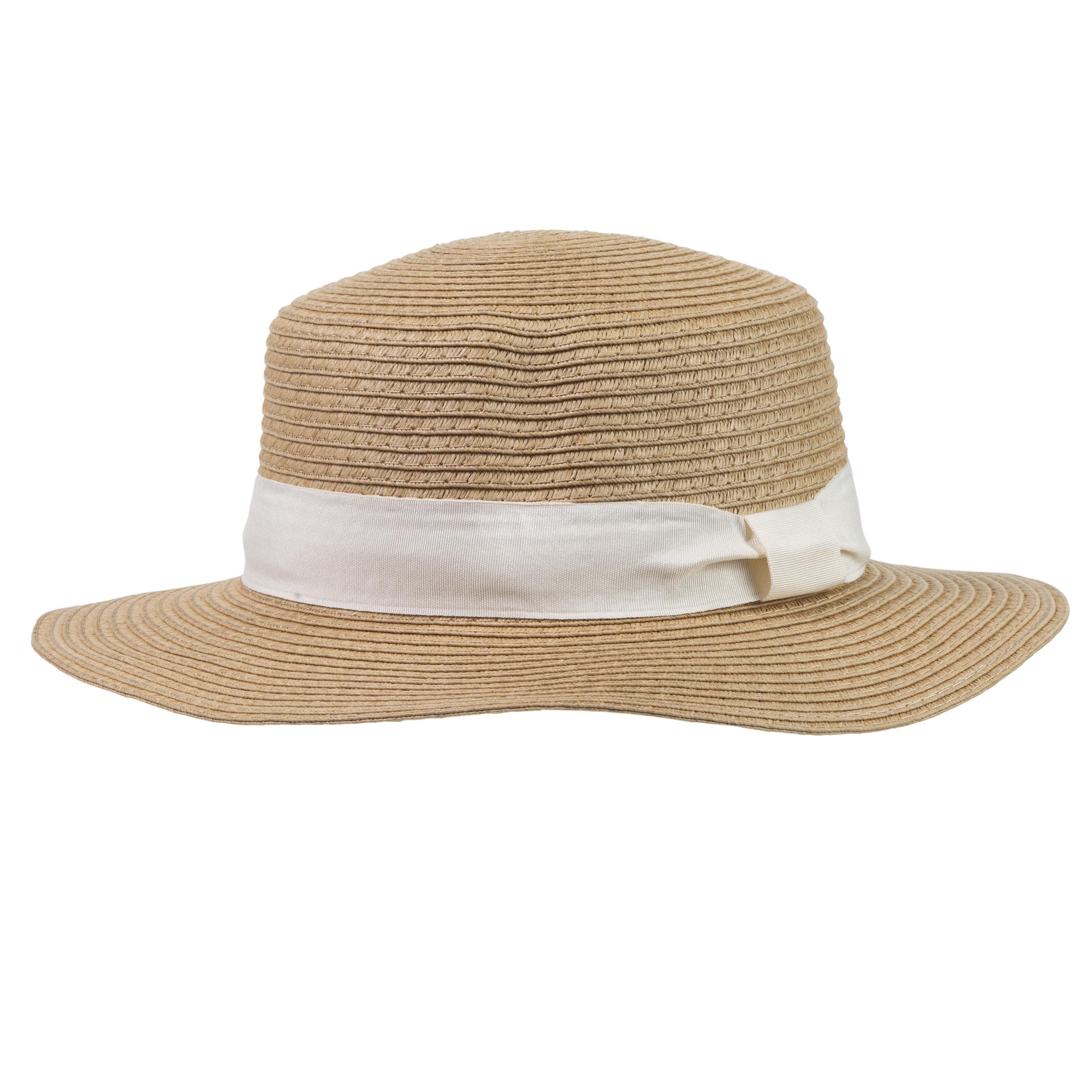 isotoner-chapeau-canotier-femme-lien-cr-me-paille-claire image 1