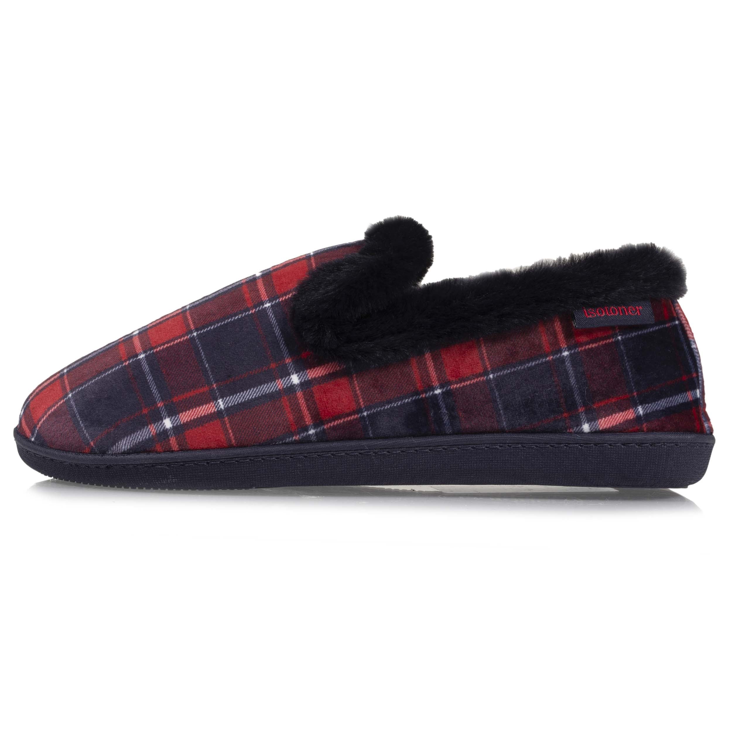 isotoner-chaussons-charentaises-fourr-es-femme-tartan image 3