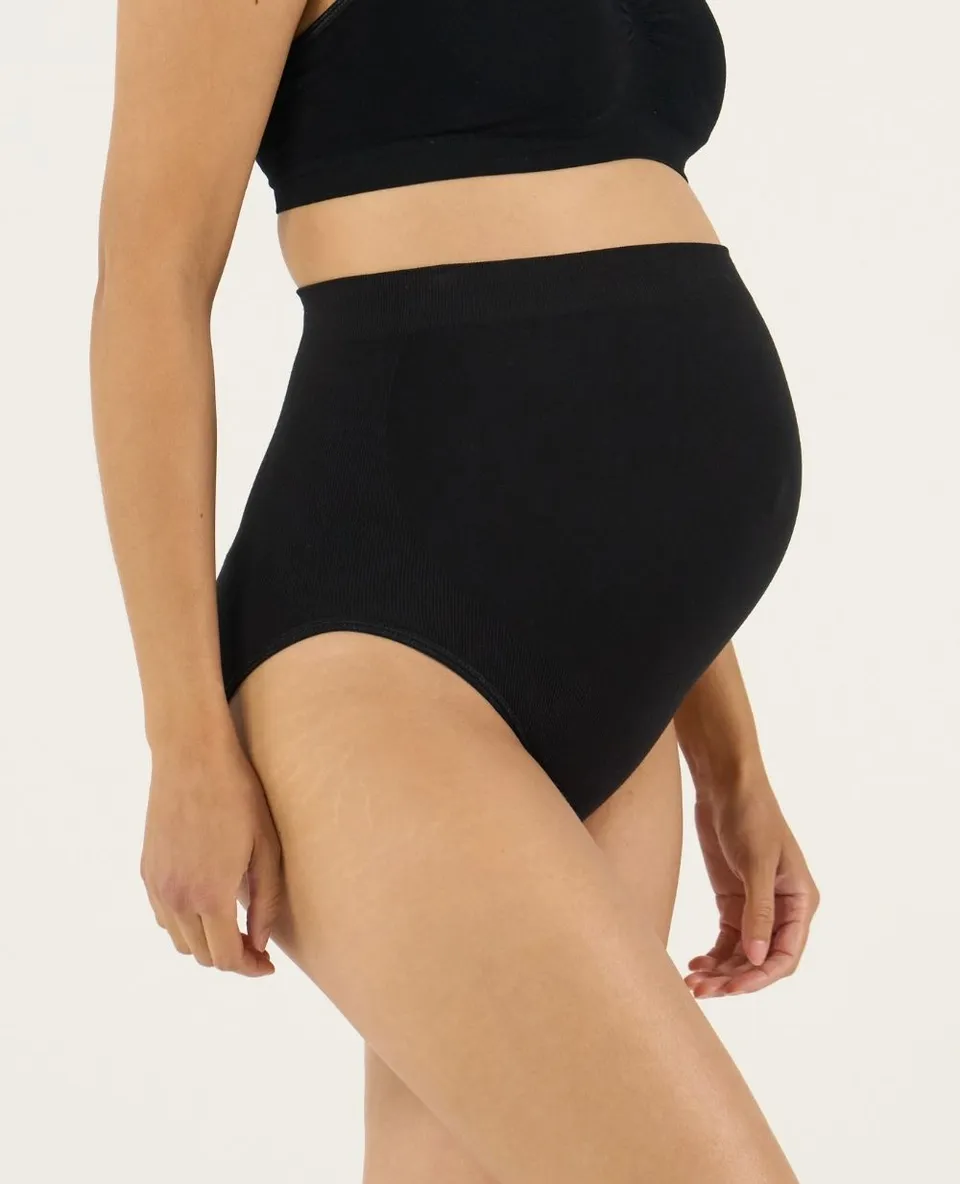 cache-c-ur-maxi-culotte-grossesse-sans-couture-essentiel-noir image 1