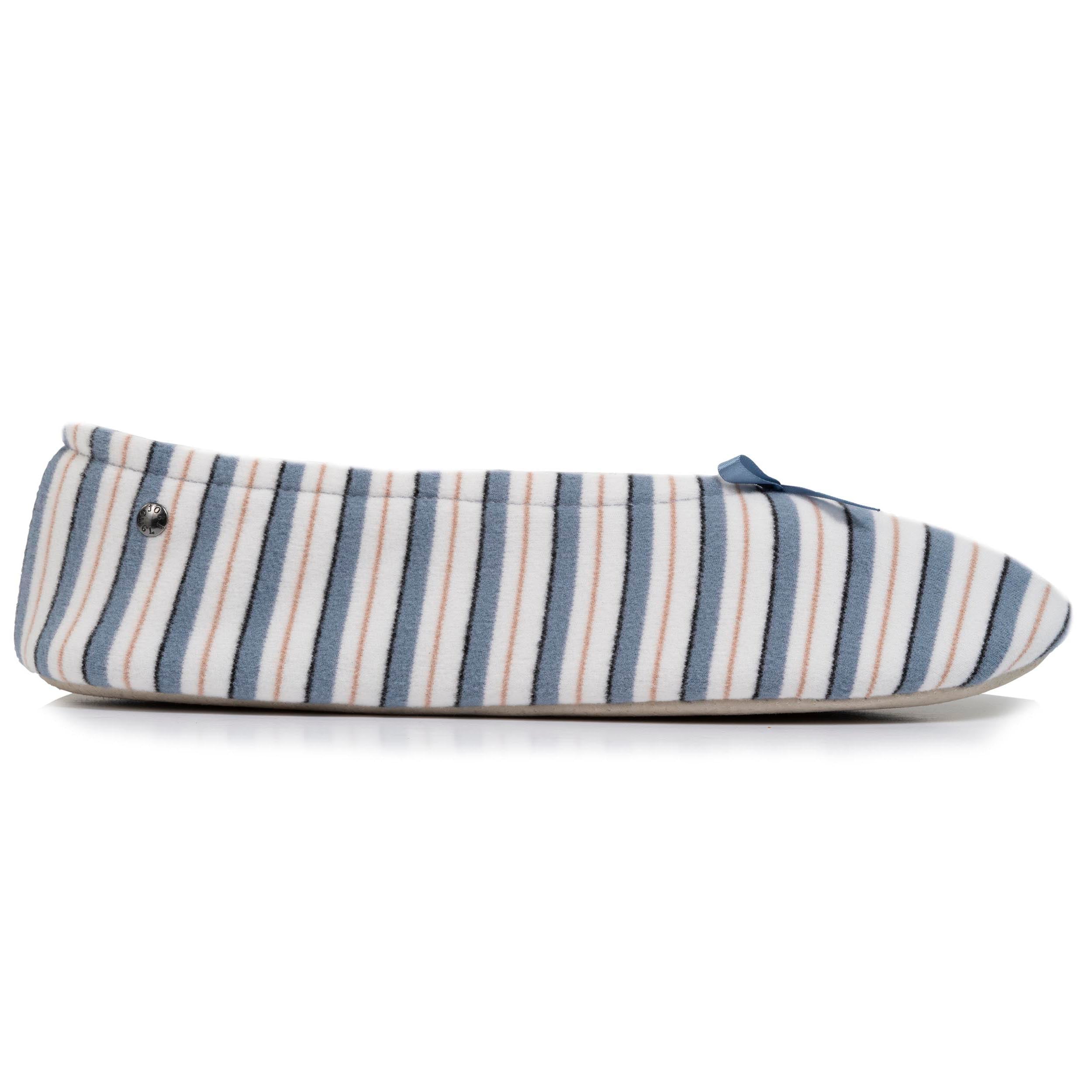 isotoner-chaussons-ballerines-grand-n-ud-femme-rayure image 8