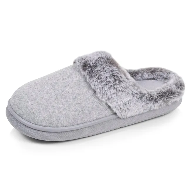isotoner-chaussons-mules-femme-bloup-gris-chin image 1