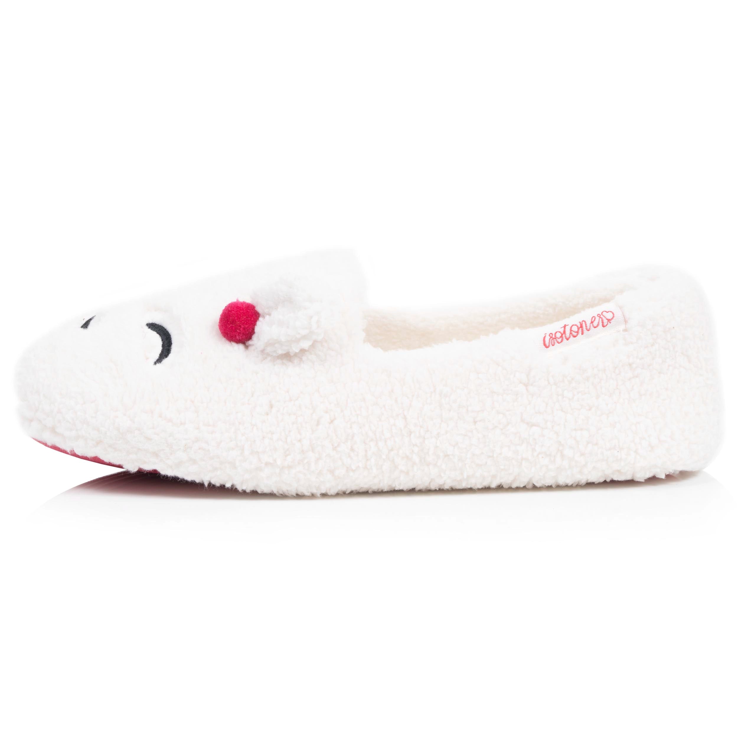 isotoner-chaussons-slippers-femme-sherpa-lama-ivoire-semelle-antid-rapante image 3