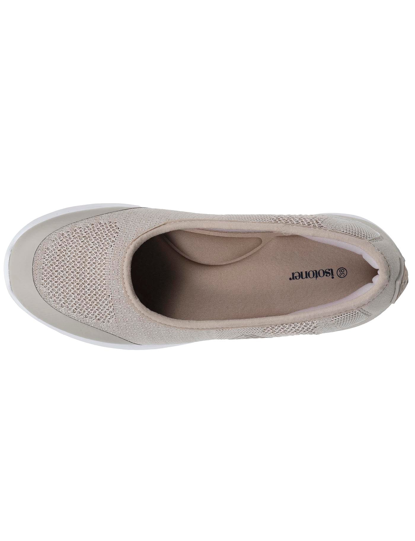 isotoner-ballerines-femme-slip-on-beige-chin-m-moire-de-forme image 7