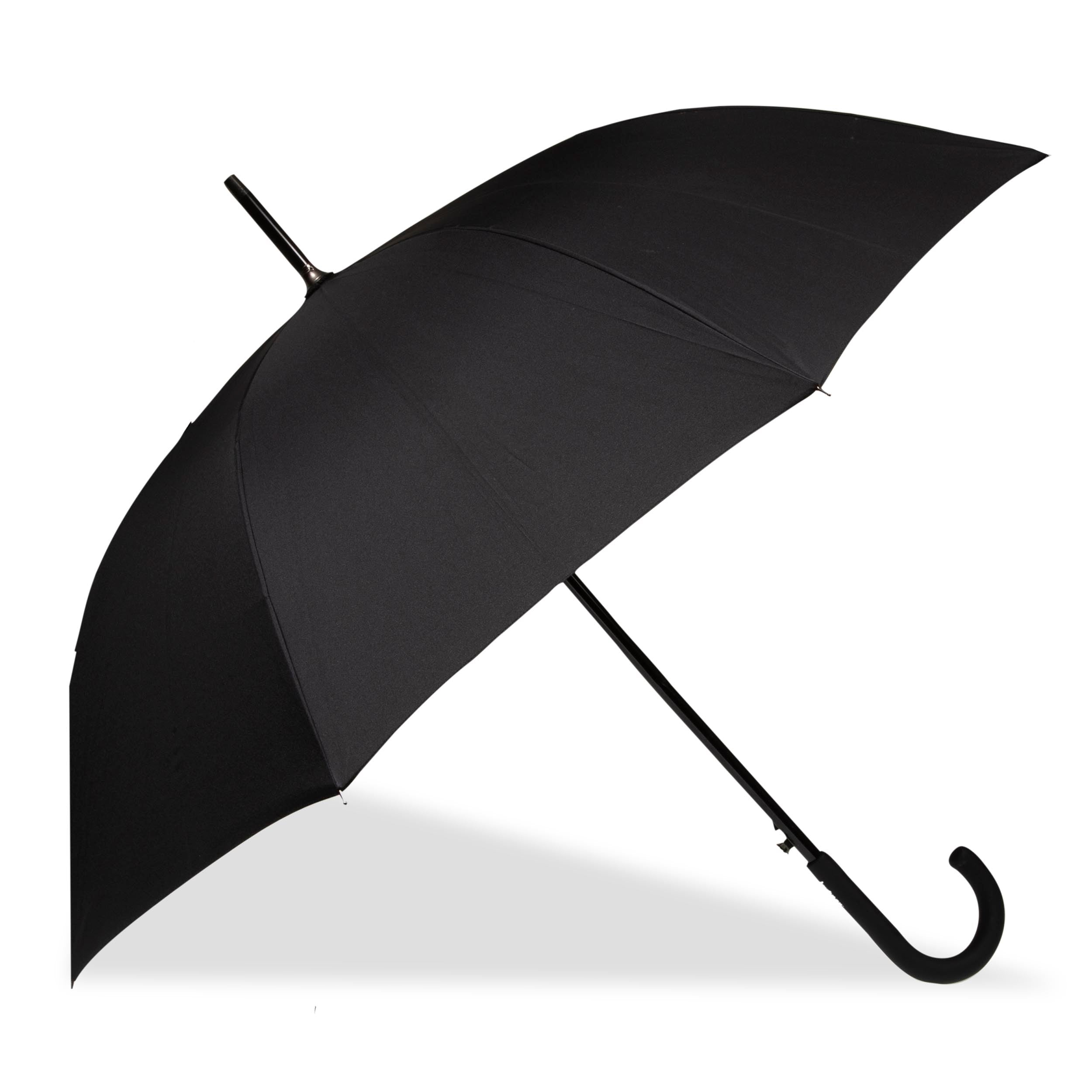 isotoner-parapluie-canne-auto-8-baleines-noir-ultra-d-perlant-recycl image 1