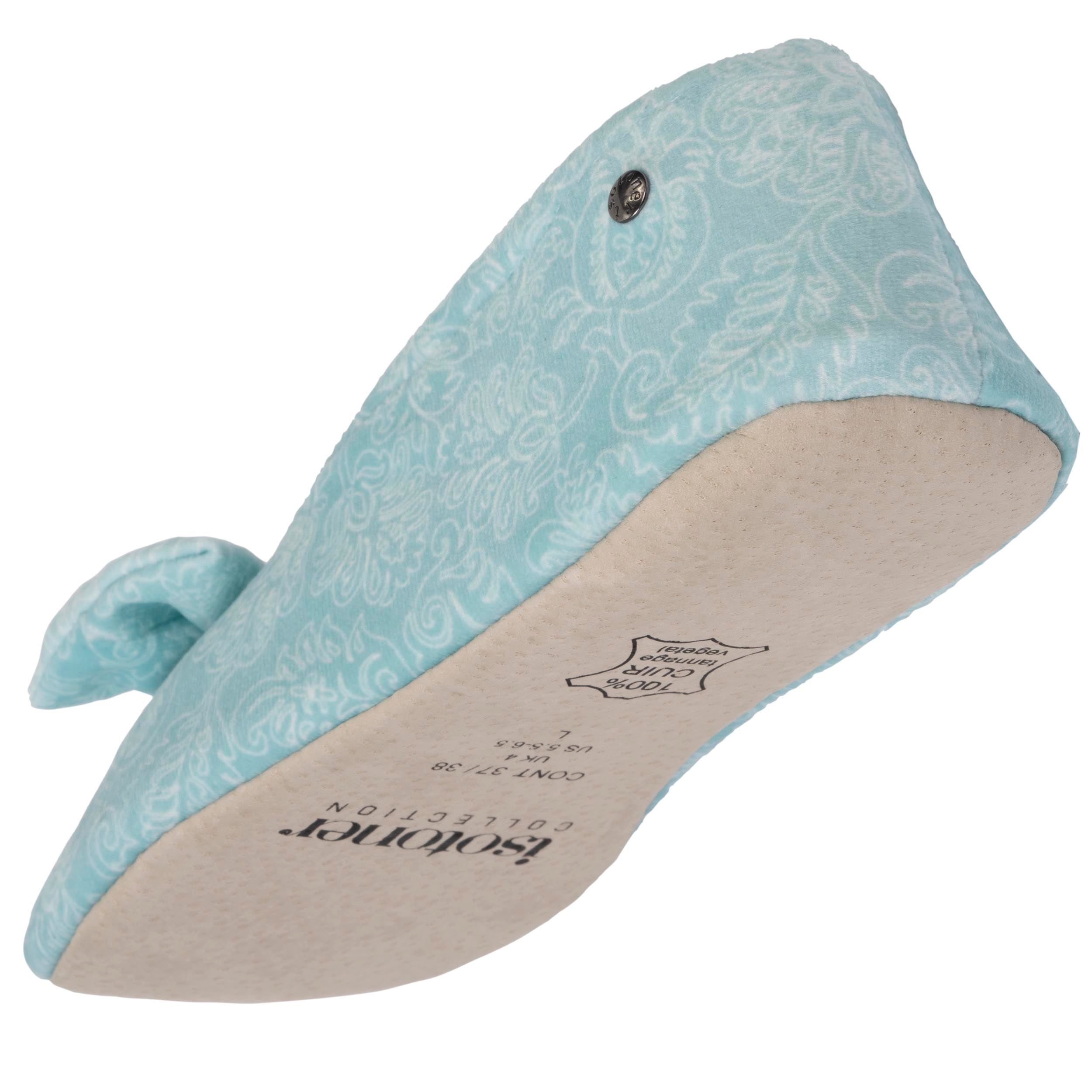 isotoner-chaussons-ballerines-grand-n-ud-femme-vert-eau image 5