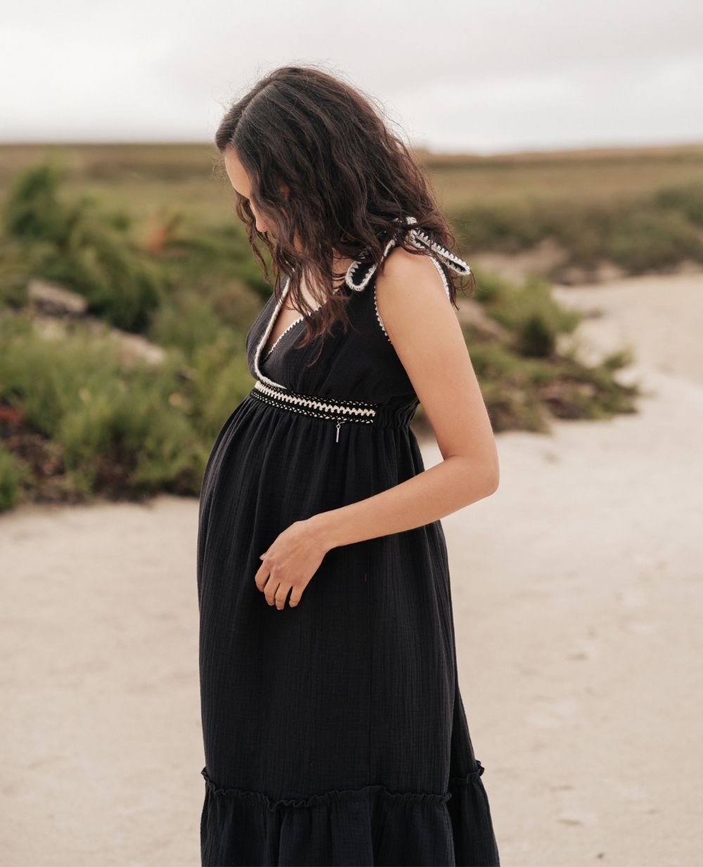 cache-c-ur-gaia-robe-d-allaitement-midi-boh-me-noir image 2