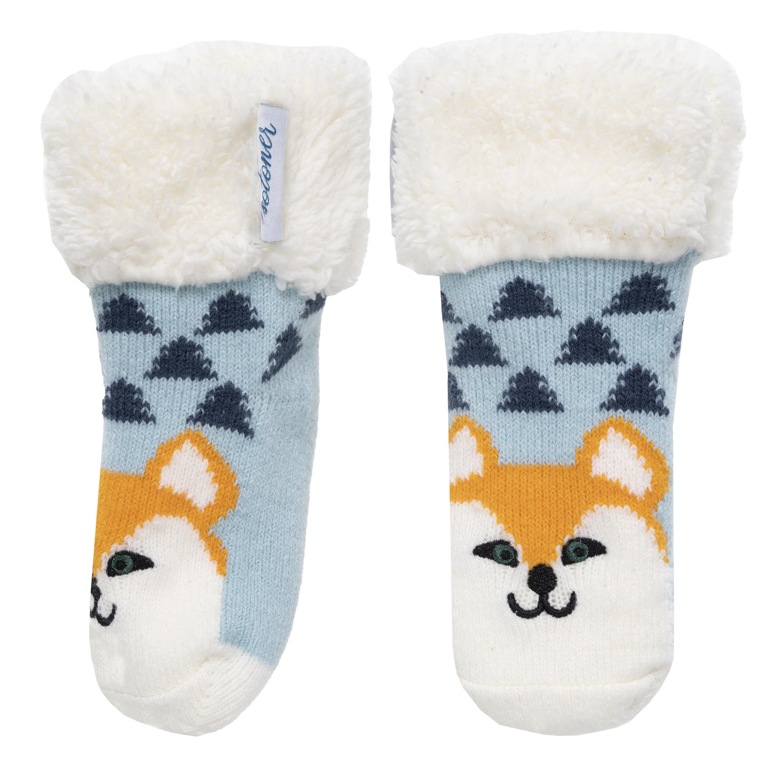 isotoner-chaussettes-fourr-es-enfant-bleu-renard-antid-rapantes-1-8-ans image 2