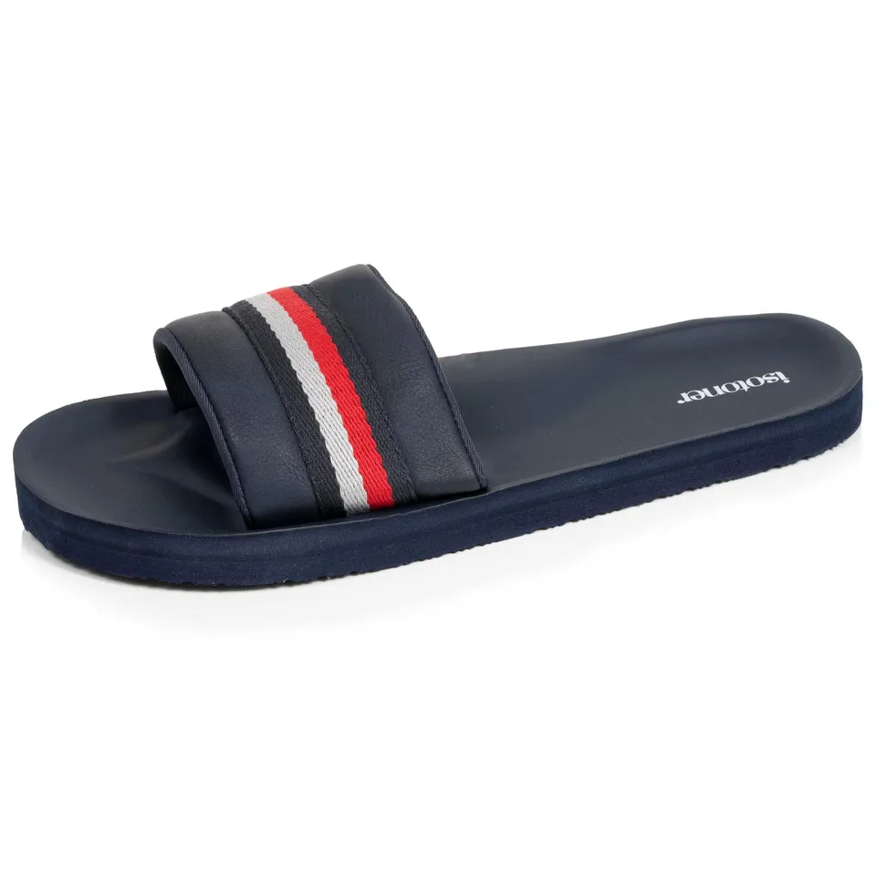 isotoner-mules-claquettes-homme-moul-es-bleu-rouge image 1