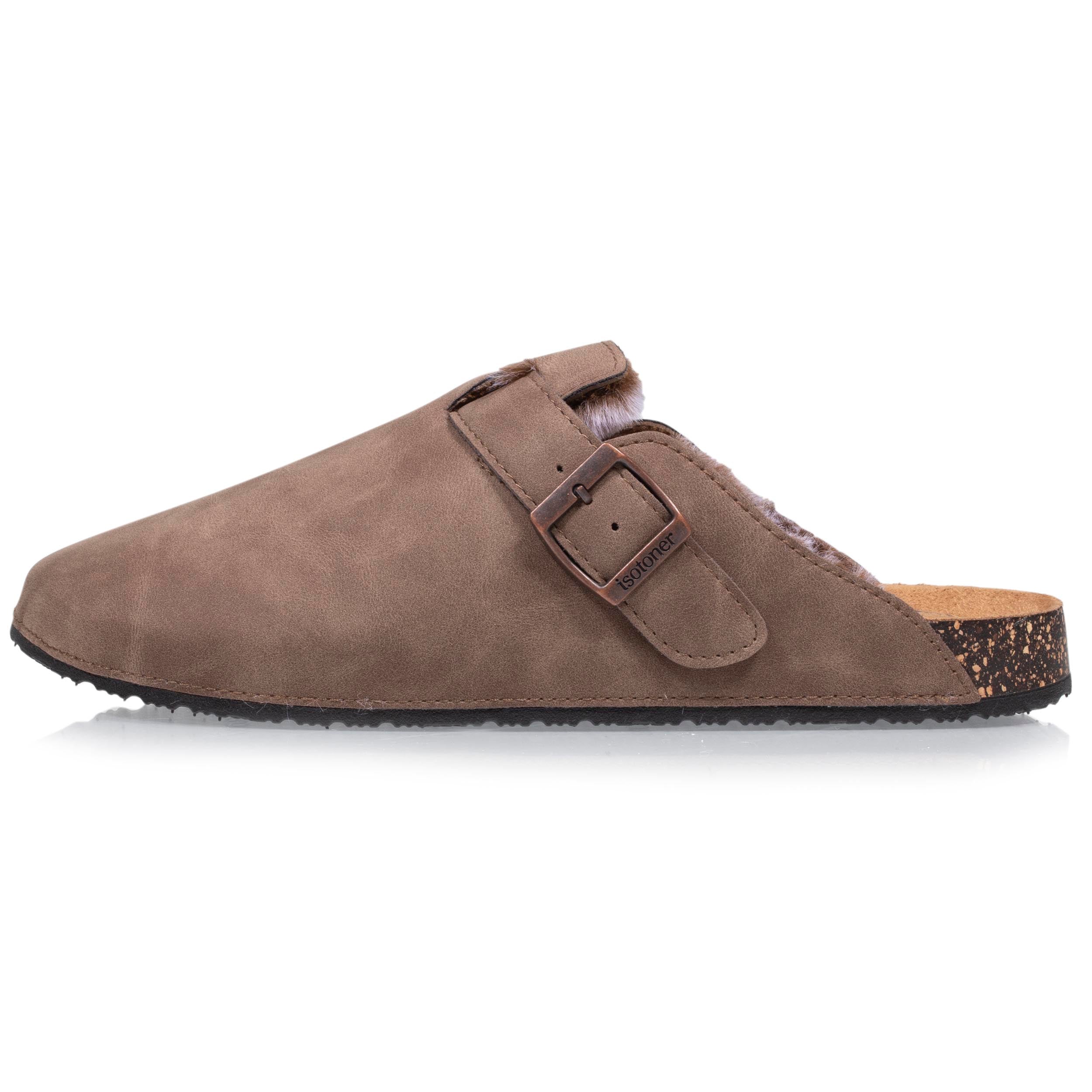 isotoner-sabots-fourr-s-femme-taupe-hiver-everywear image 3