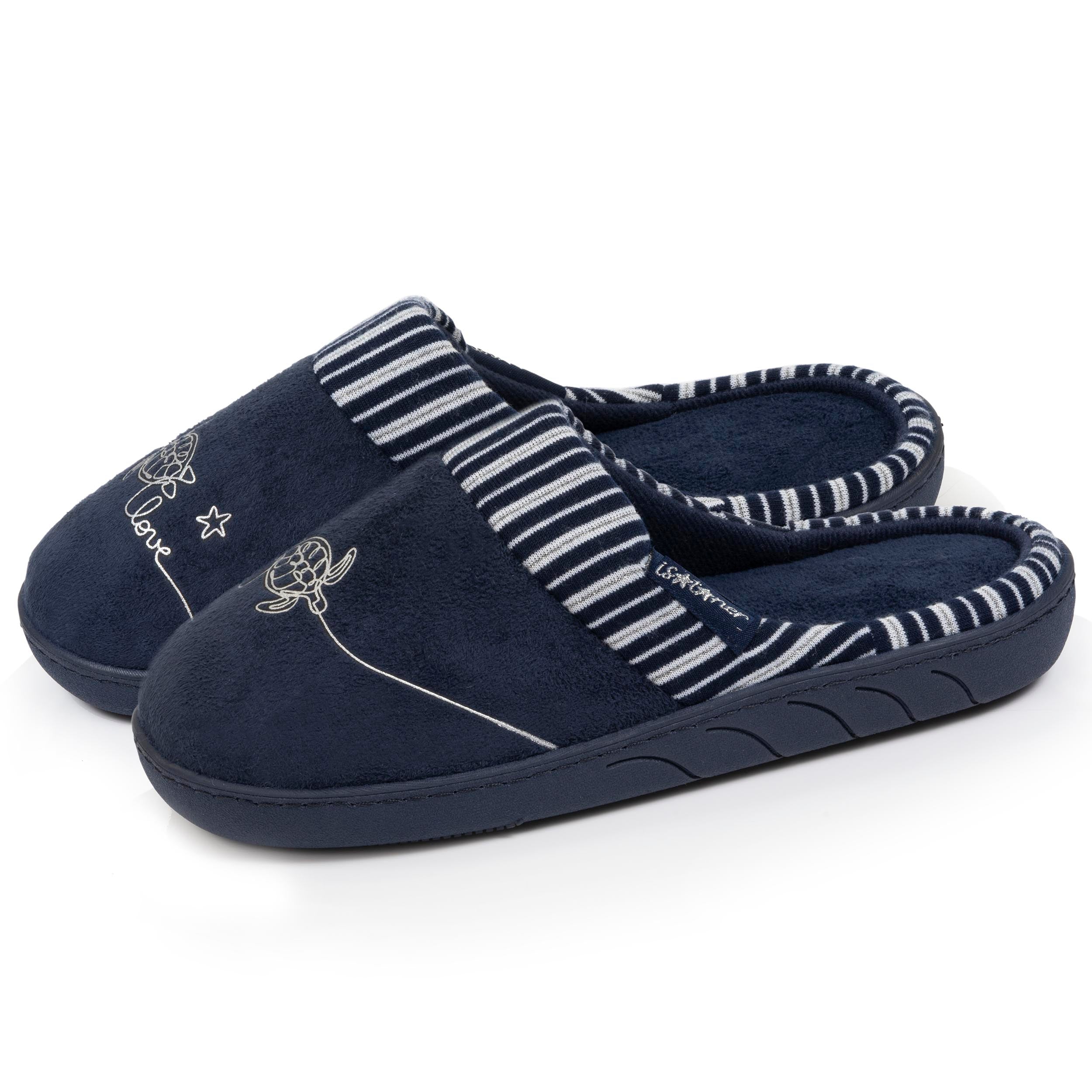 isotoner-chaussons-mules-junior-marine-tortue image 1