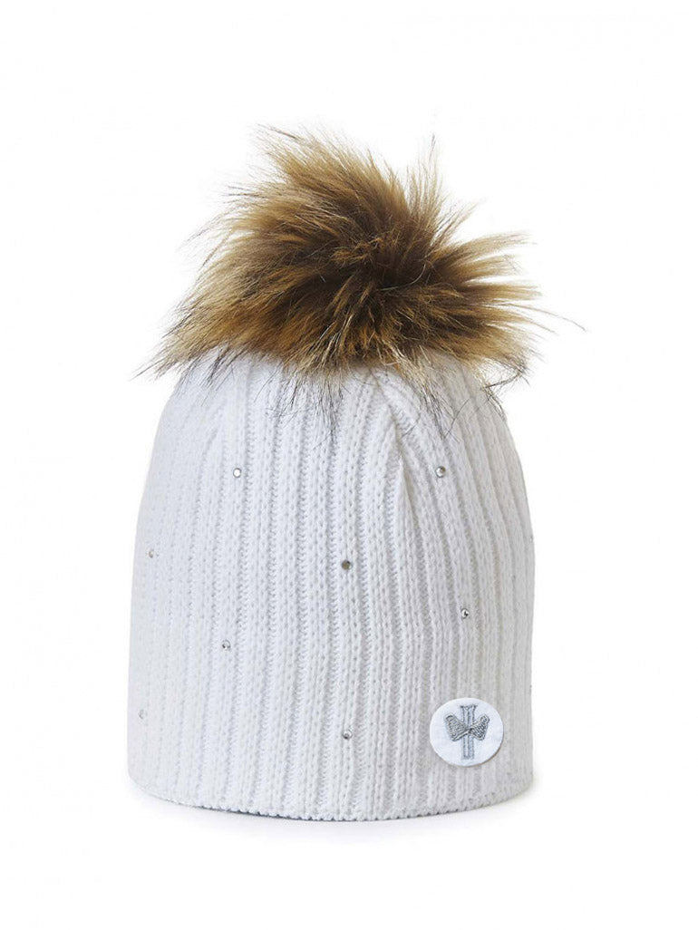 bonnet-pipolaki-merry-femme-laine-beige-blanc-gris-pompon image 5