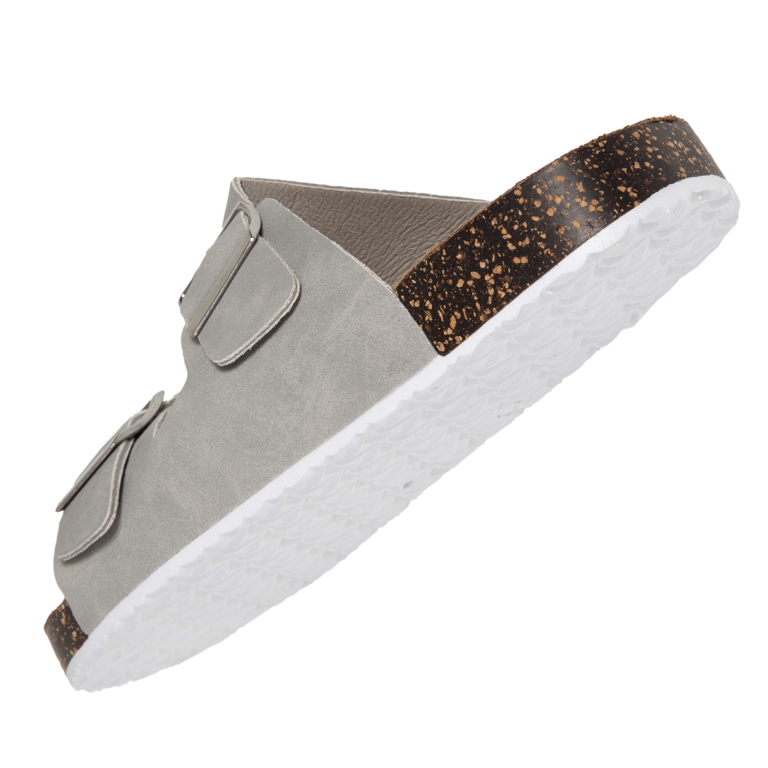 isotoner-mules-claquettes-femme-double-bride-gris-paillet image 5