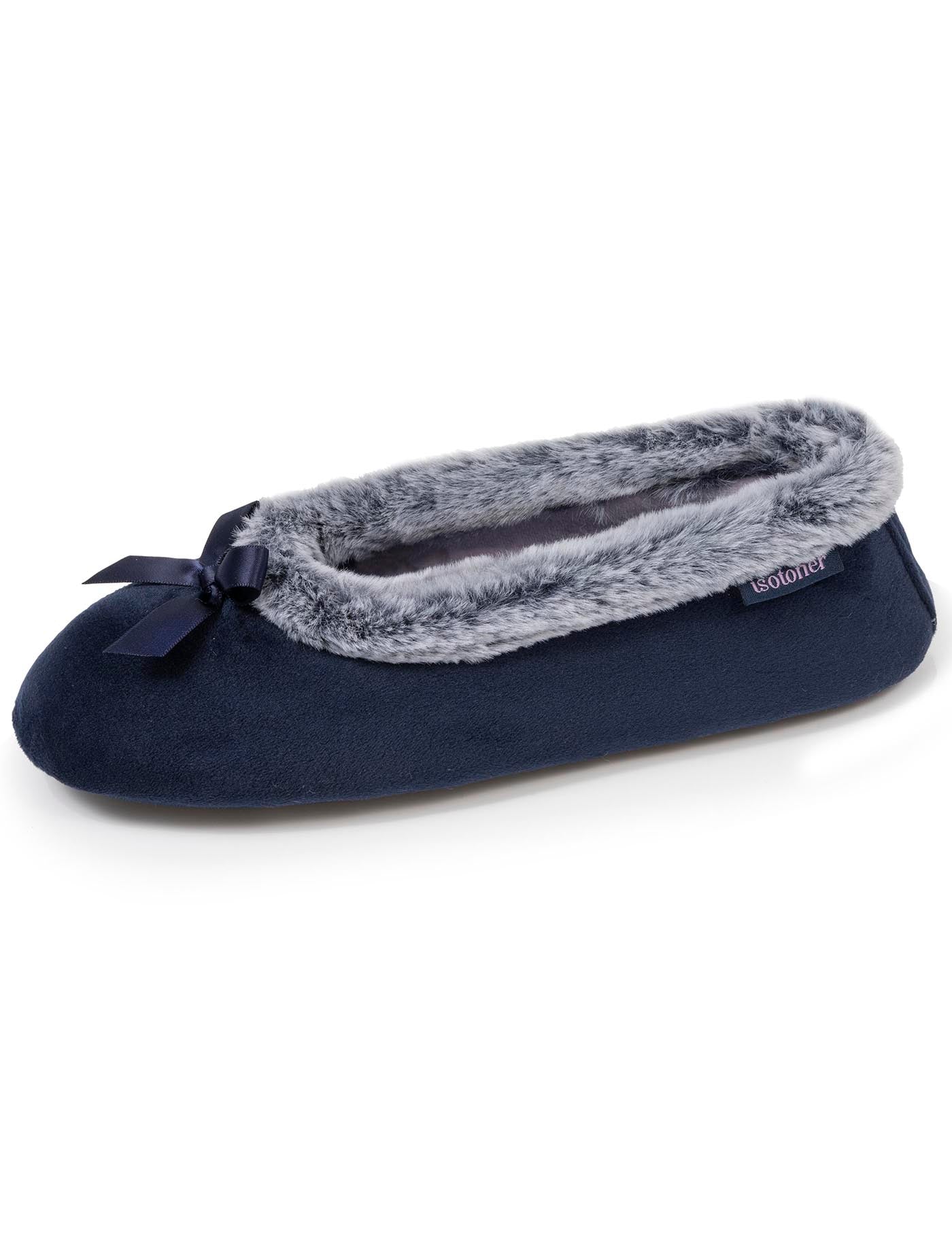 isotoner-chaussons-ballerines-femme-marine-m-moire-de-forme image 6