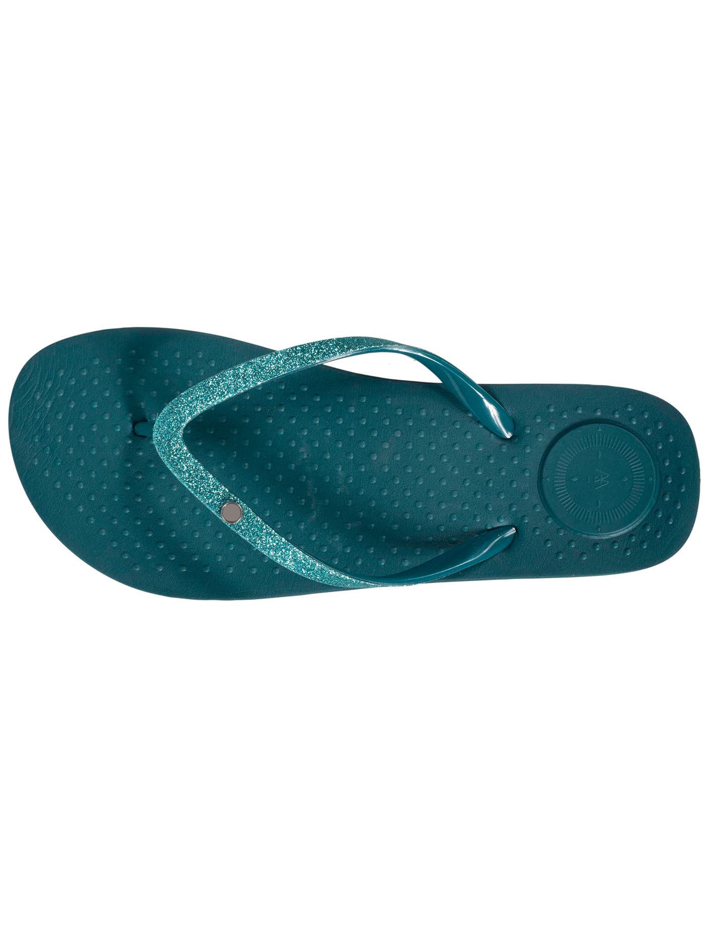 isotoner-tongs-femme-unie-vert-canard-everywear-paillet-e image 7