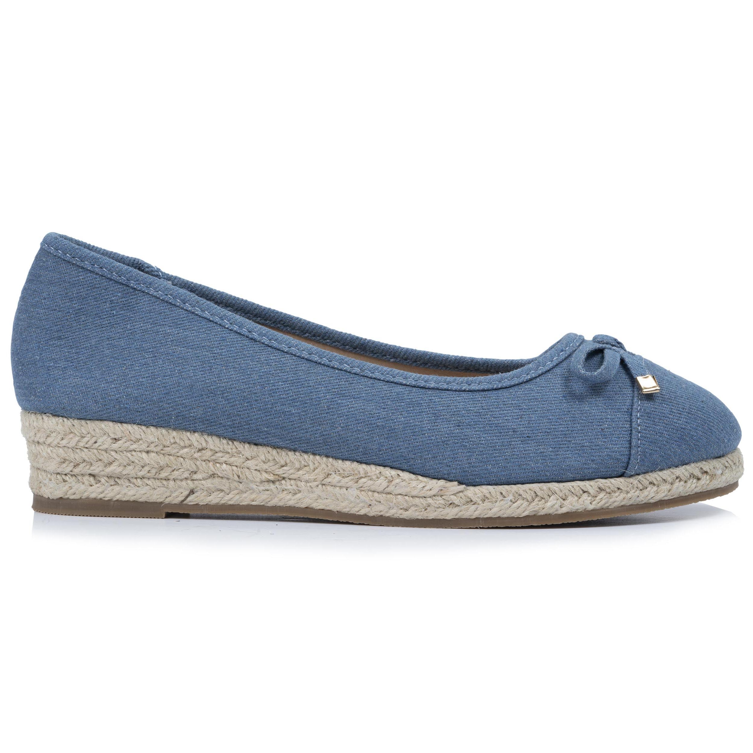 isotoner-ballerines-femme-corde-talon-compens-4cm-bleu image 8