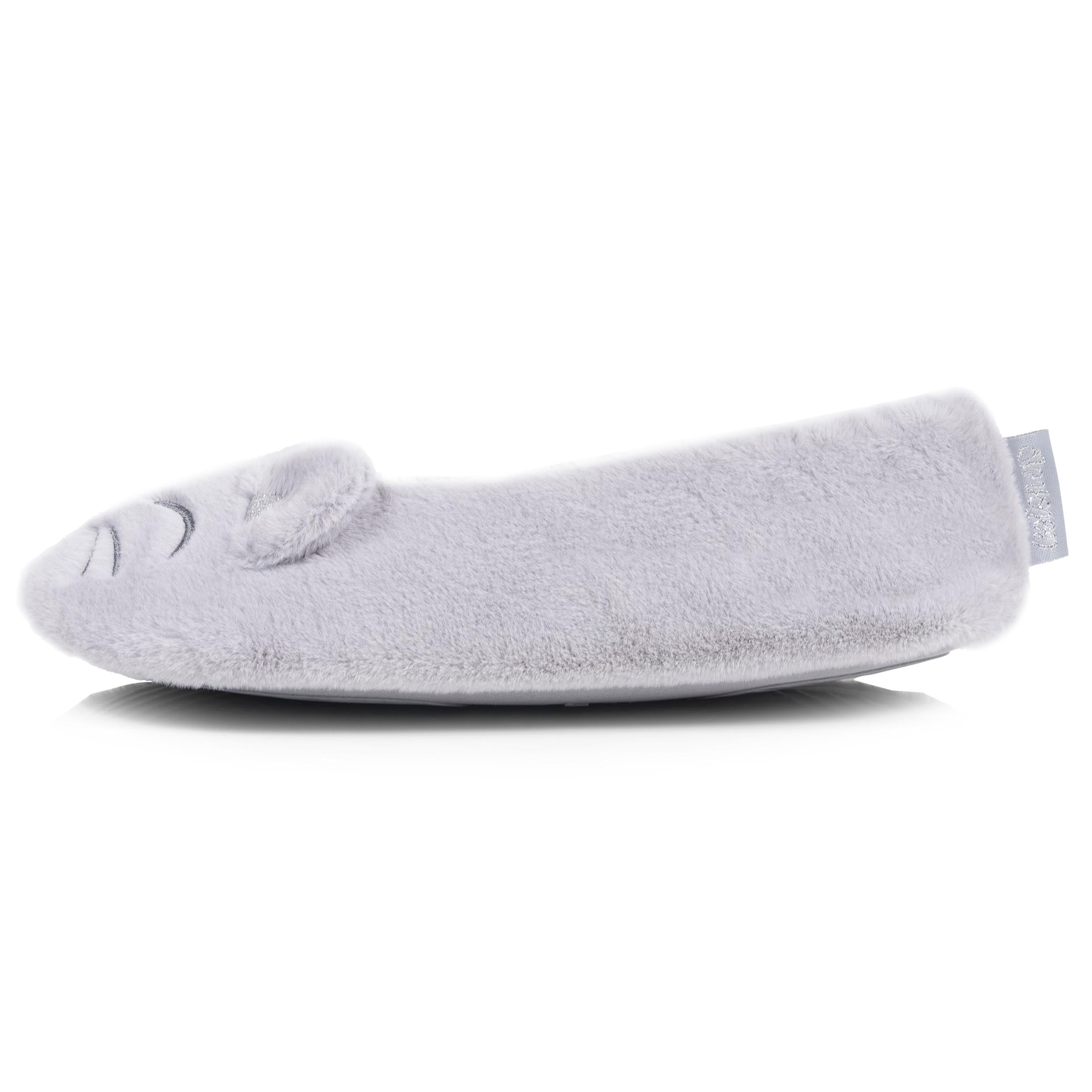 isotoner-ballerines-chaussons-femme-3d-fourrure-gris image 4