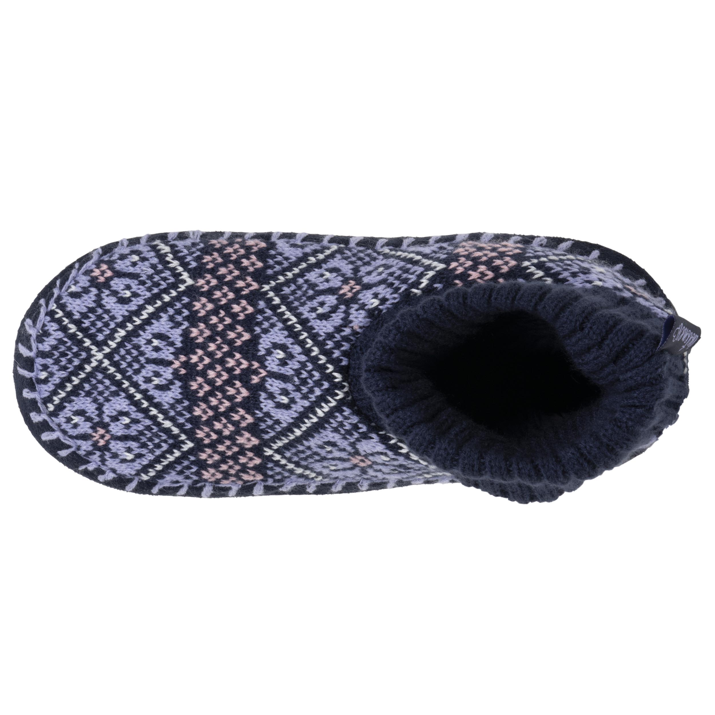 isotoner-chaussons-scandinaves-femme-jacquard-marine image 2